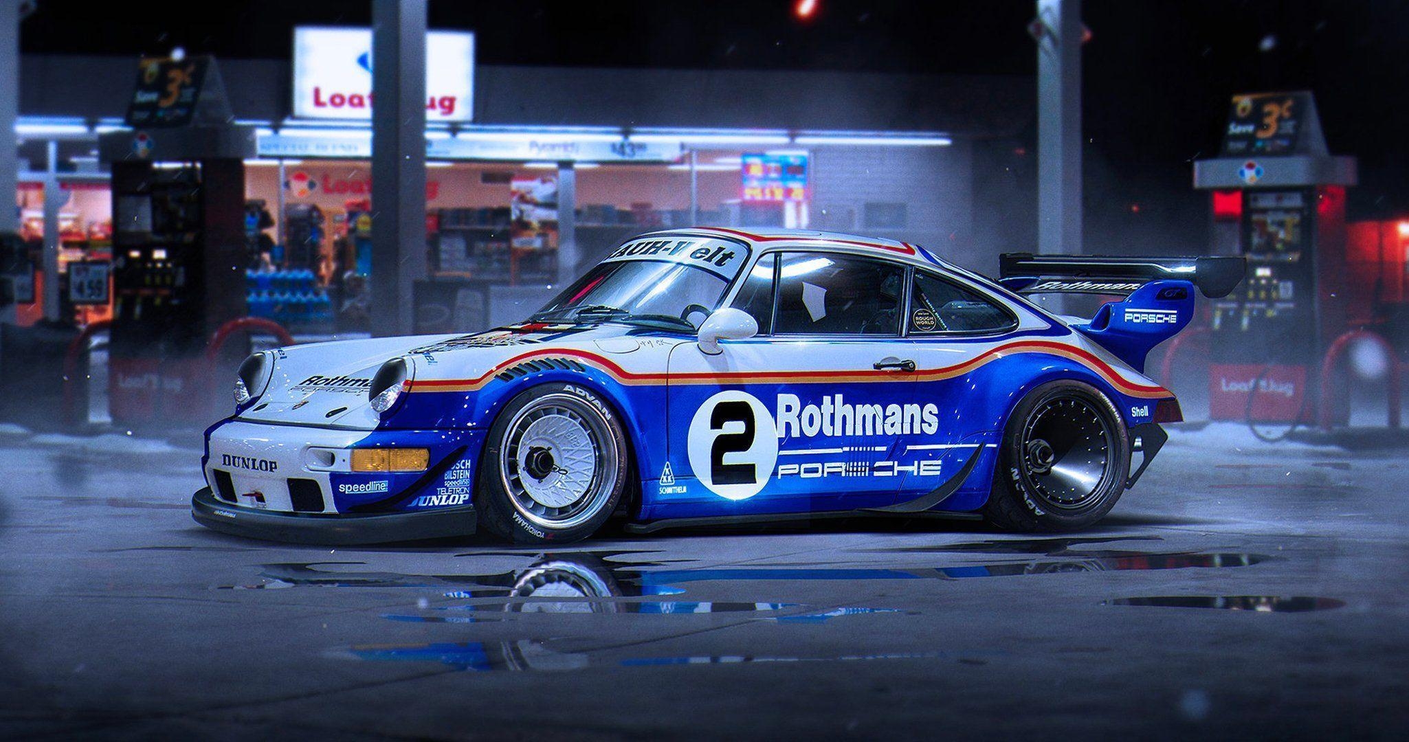 2050x1080 porsche 911 rwb rothmans race car by khyzyl saleem HD wallpaper, Desktop
