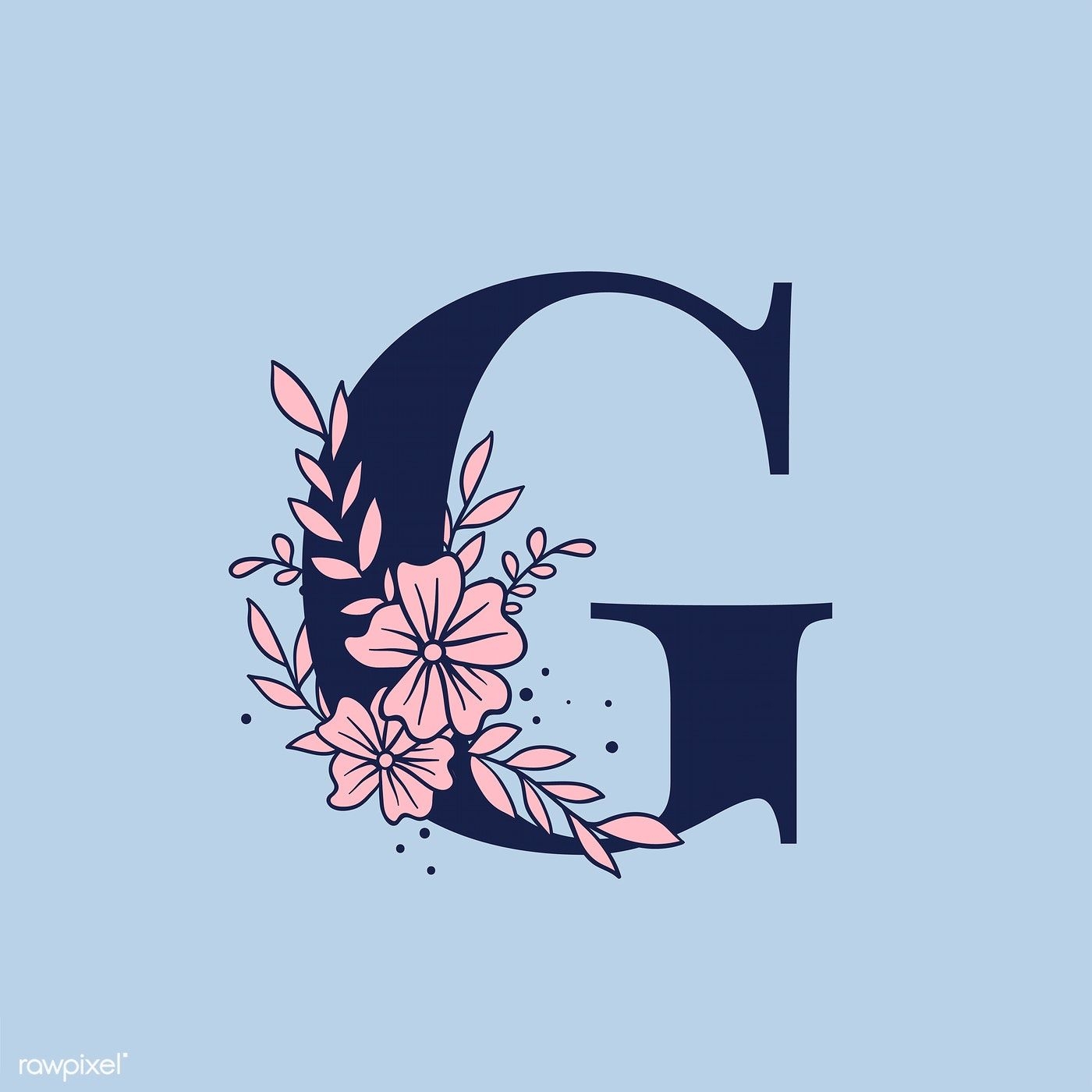 1400x1400 Botanical capital letter G vector. free image / Tvzsu. Alphabet wallpaper, Letter g, Floral letters, Phone