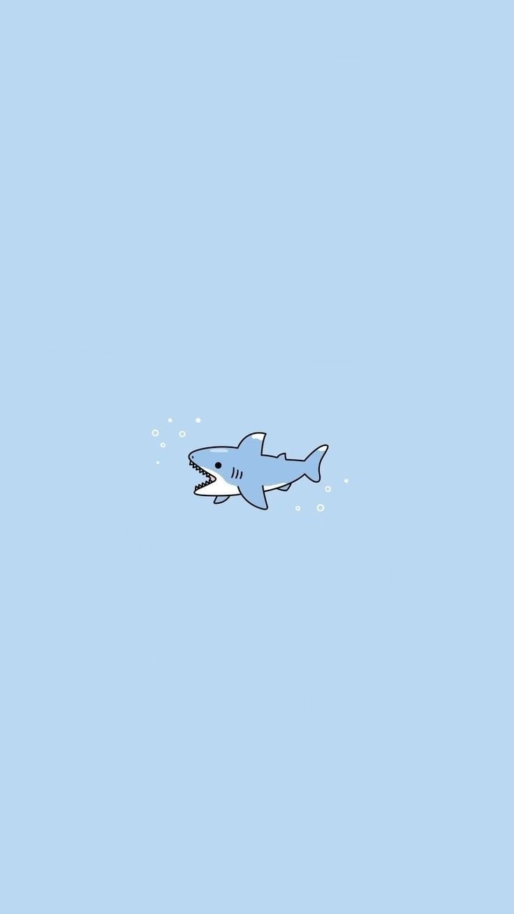 740x1310 Kawai shark. Cute blue wallpaper, Phone