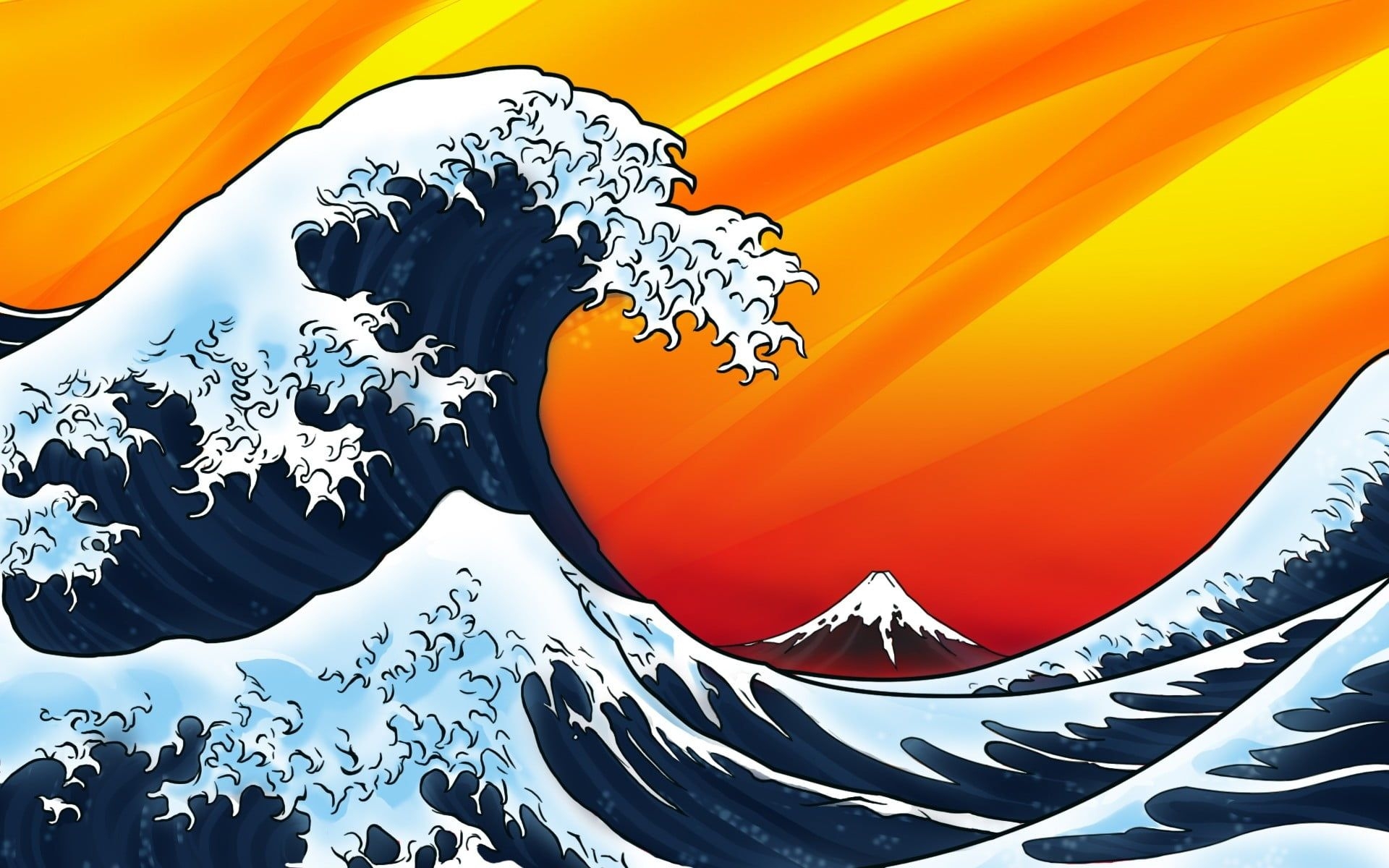 1920x1200 Great Wave of Kanagawa painting, waves, The Great Wave off, Desktop