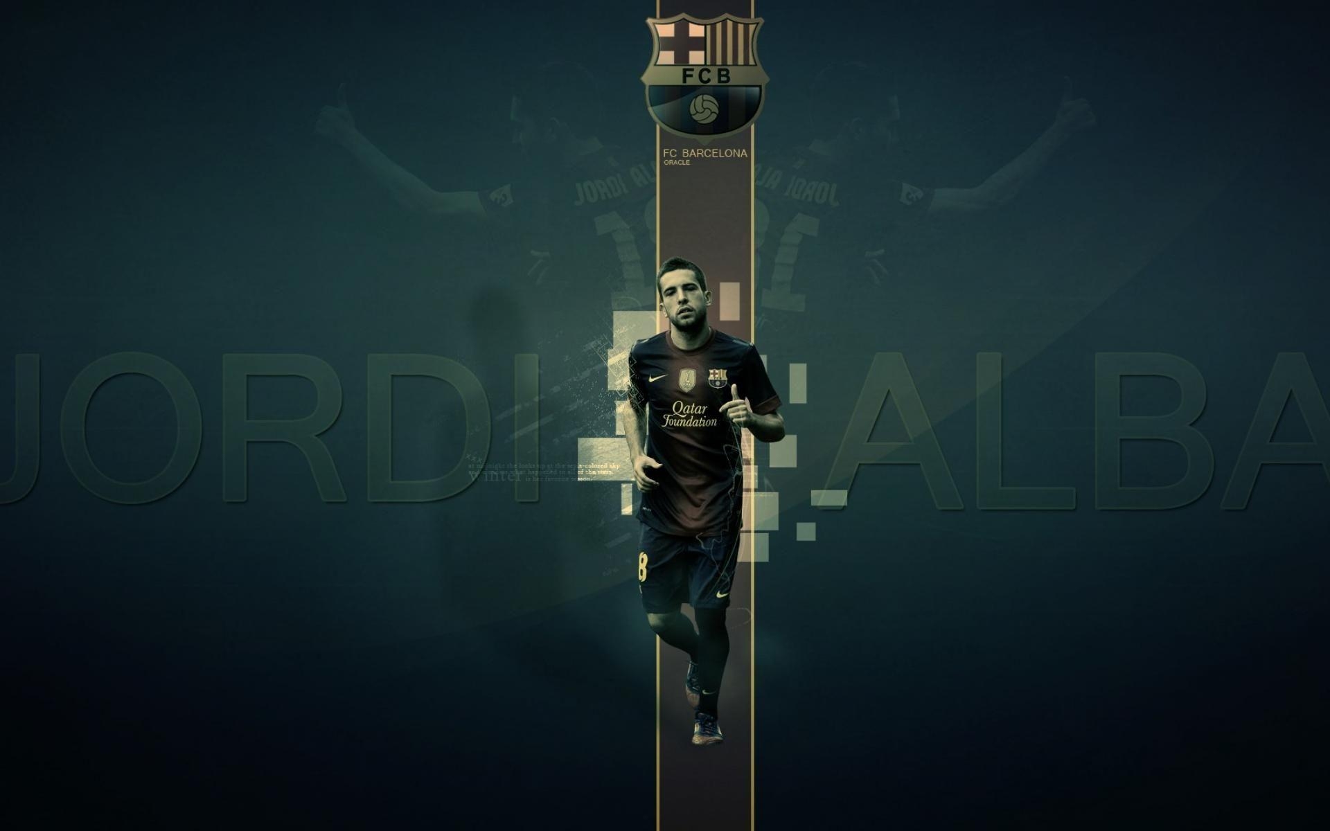 1920x1200 Fc barcelona jordi alba blaugrana football players soccer, Desktop