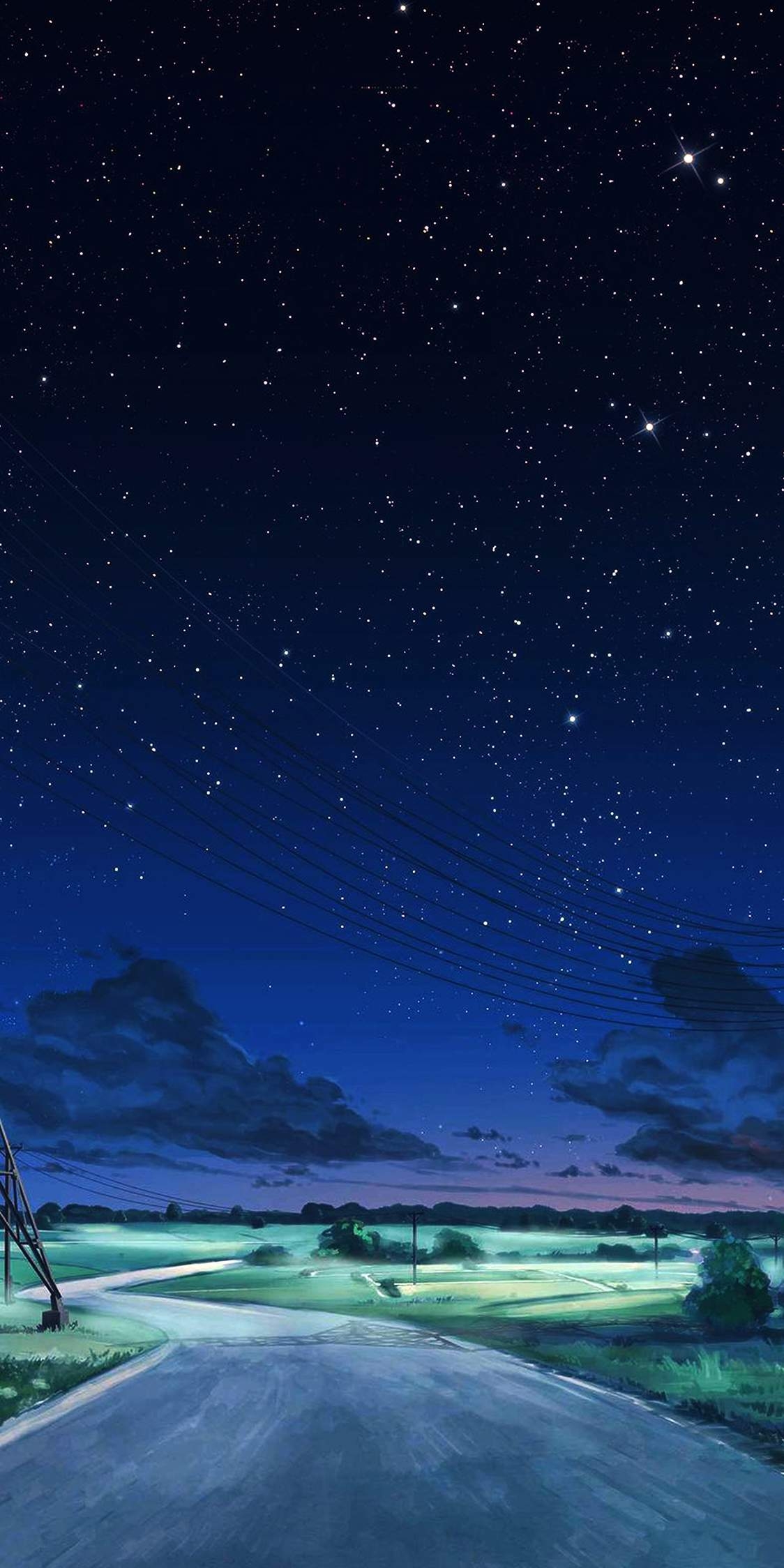 1130x2250 Starry Sky Anime Nature iPhone.iphoneswallpaper.com, Phone