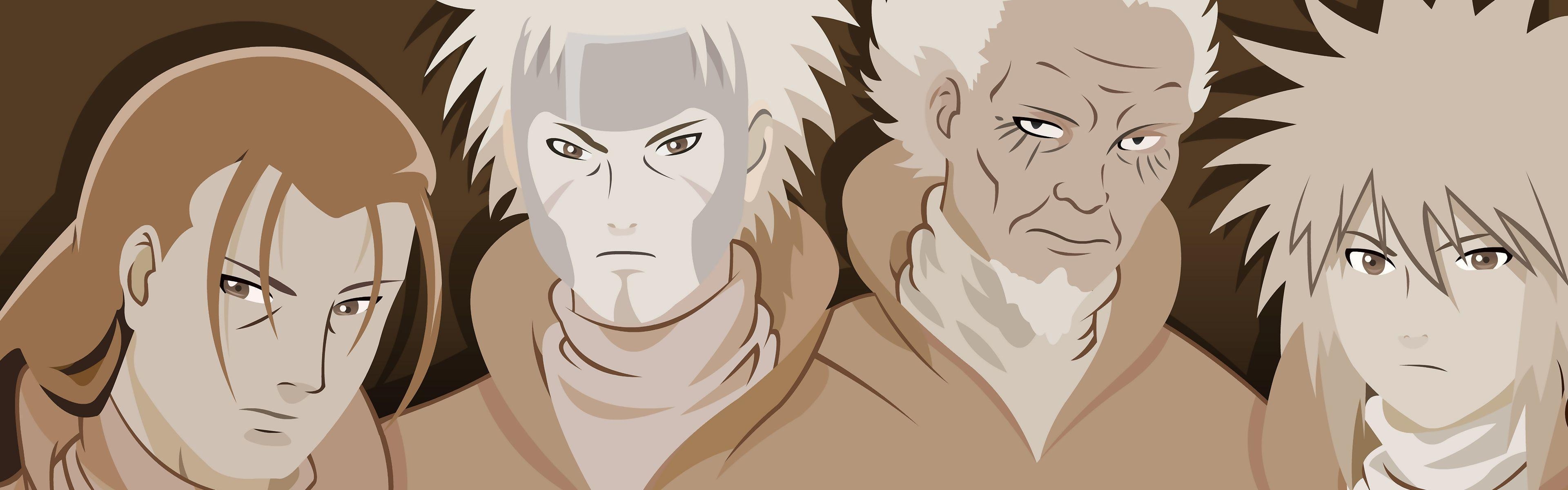 3840x1200 Yondaime, Minato Namikaze, Hashirama Senju, Tobirama Senju, Dual Screen