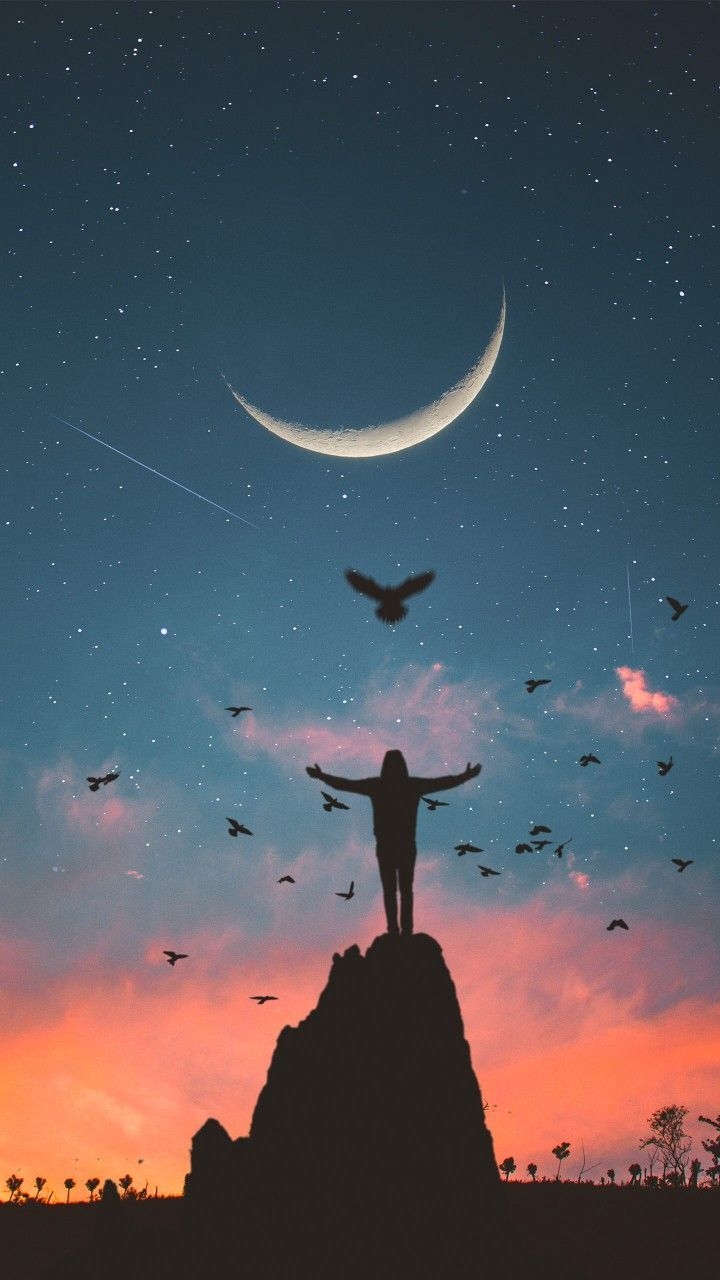 720x1280 Wallpaper. Luna fondos de pantalla, Paisaje de fantasía, Fotos, Phone