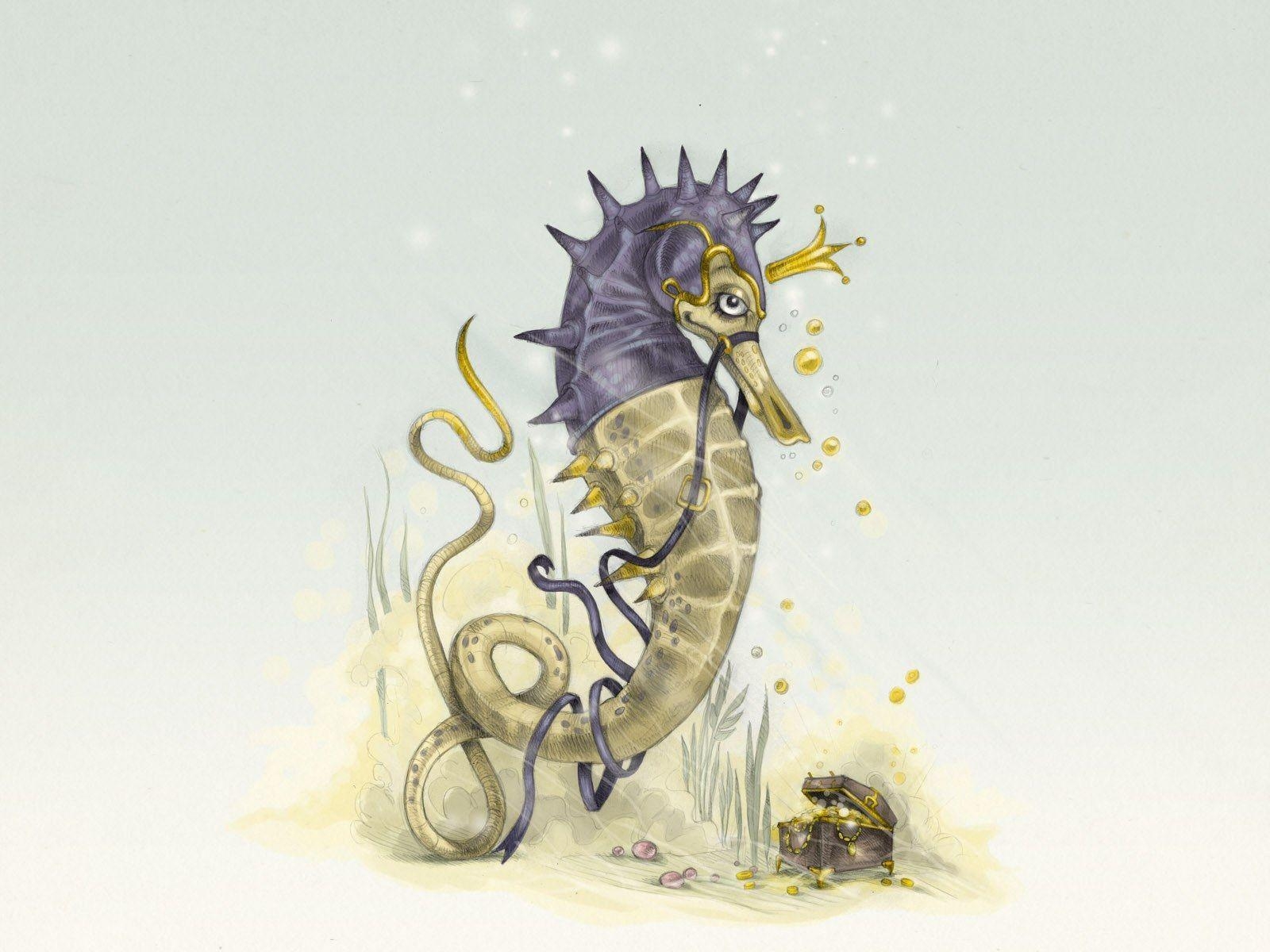 1600x1200 Love U Wallpaper: seahorse picture, Desktop