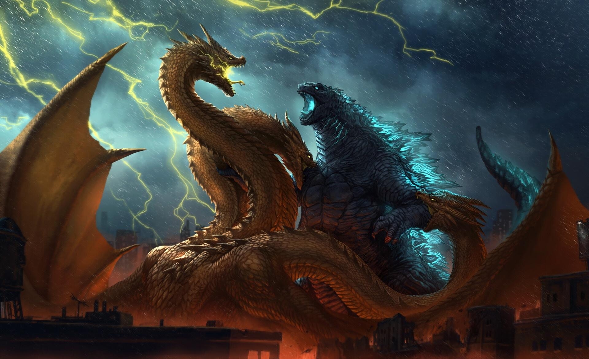 1920x1170 Godzilla vs King Ghidorah King of the Monsters Wallpaper, HD Movies, Desktop