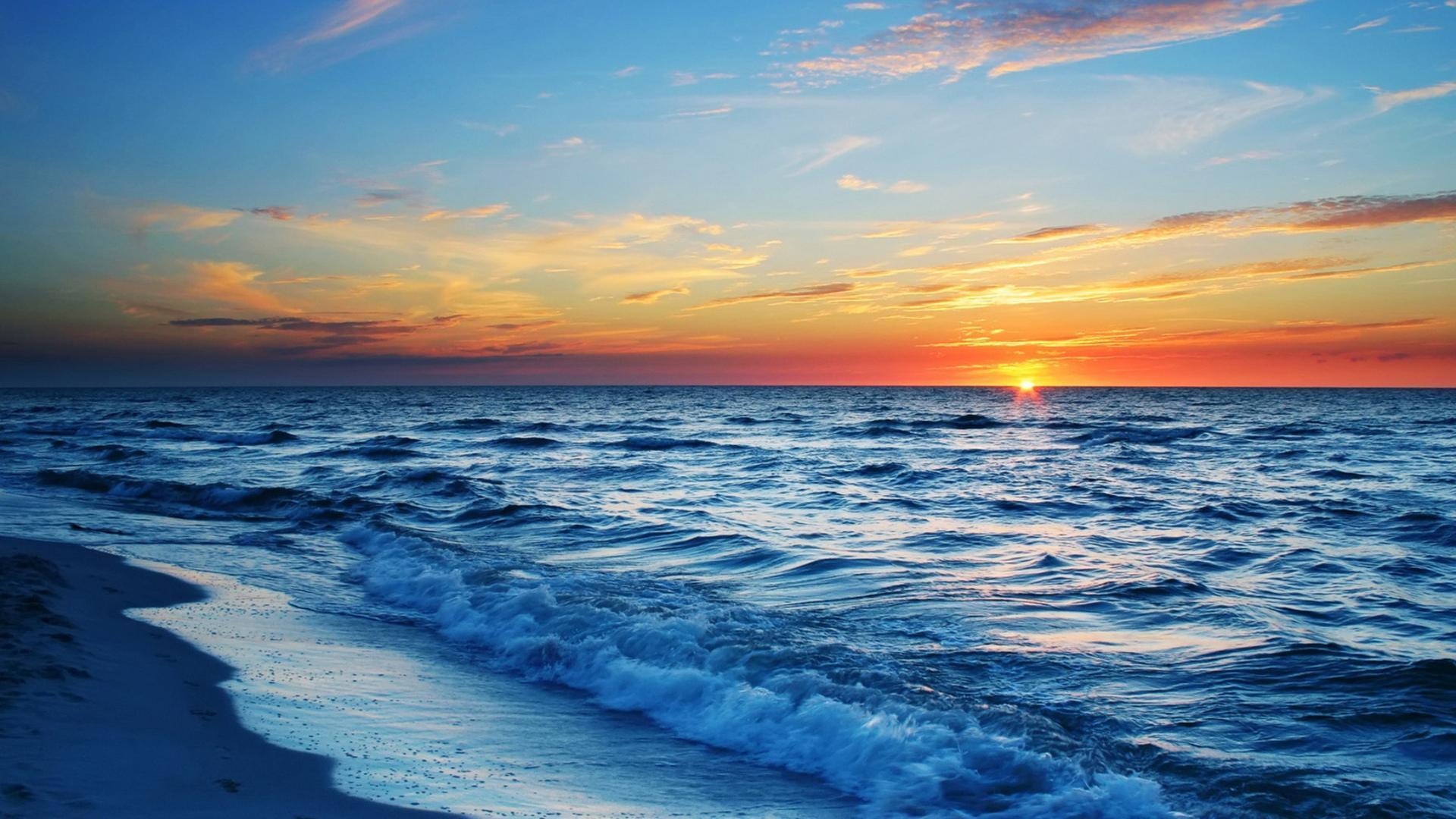 1920x1080 HD Superb ocean sunset Wallpaper Free, Desktop