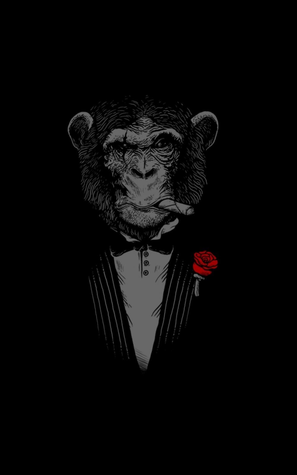 1000x1600 Chimpanzee Cigars Red Rose iPhone 6 Plus HD Wallpaper HD, Phone