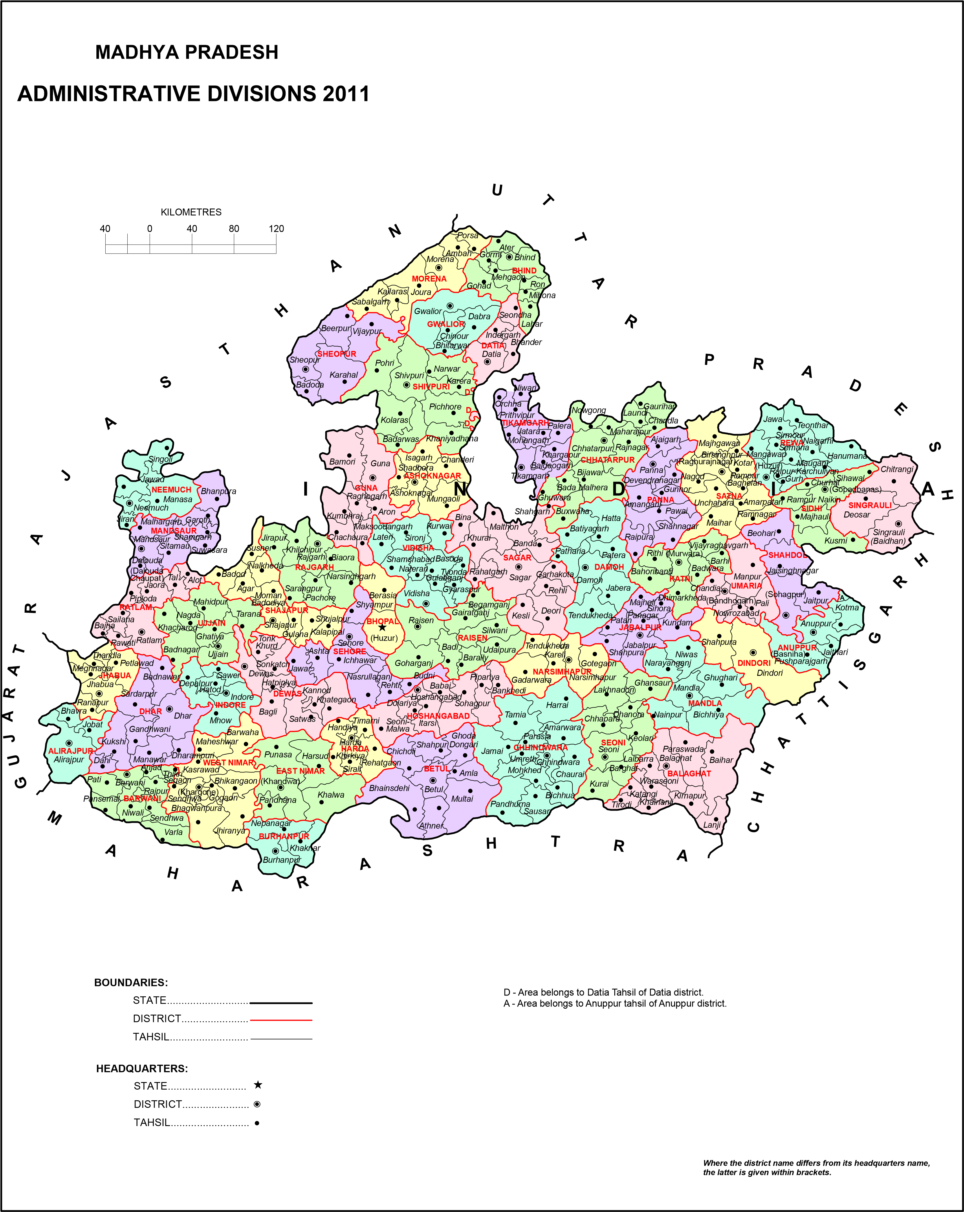 3330x4190 High Resolution Map of Madhya Pradesh [HD], Phone