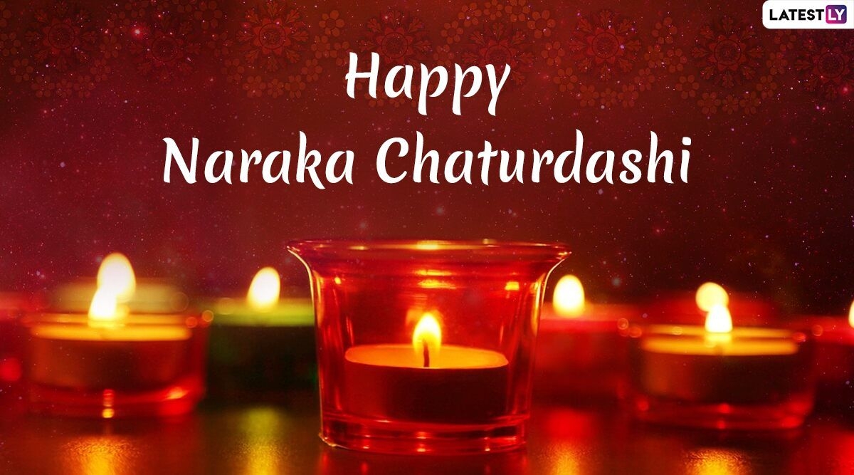 1200x670 Naraka Chaturdashi Image & Choti Diwali 2019 Wishes: Roop Chaudas WhatsApp Stickers, Photo, Hike GIF Greetings, SMS and Messages to Send on Second Day of Deepavali, Desktop