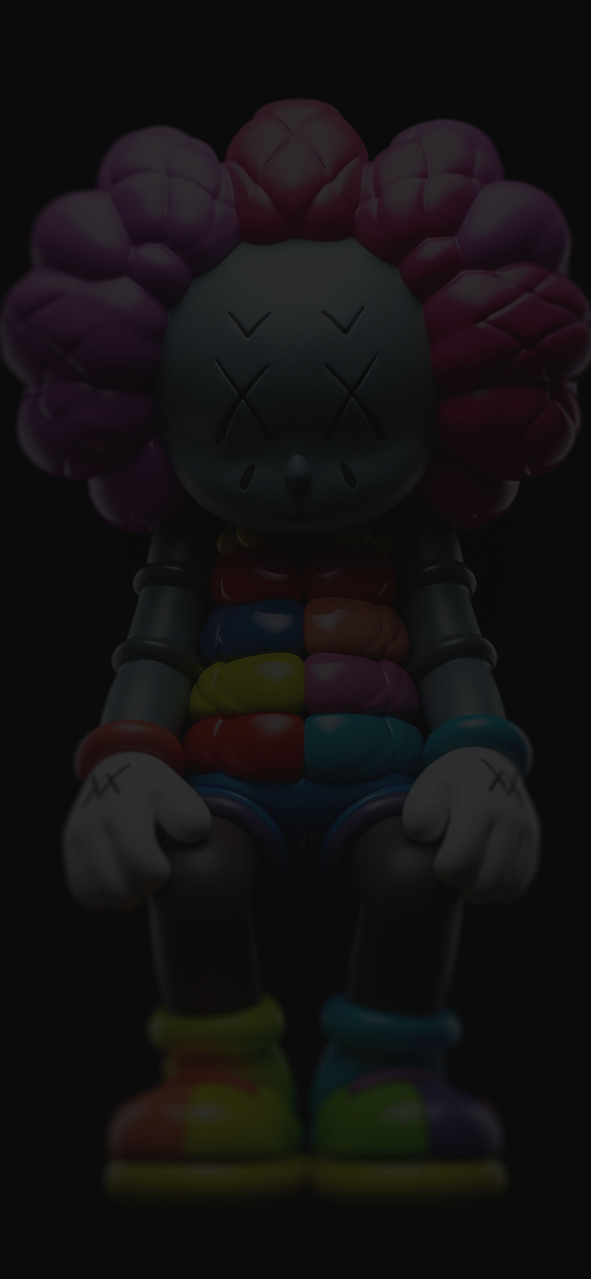 1190x2560 Kaws Clown Toy Black Wallpaper Wallpaper for iPhone, Phone