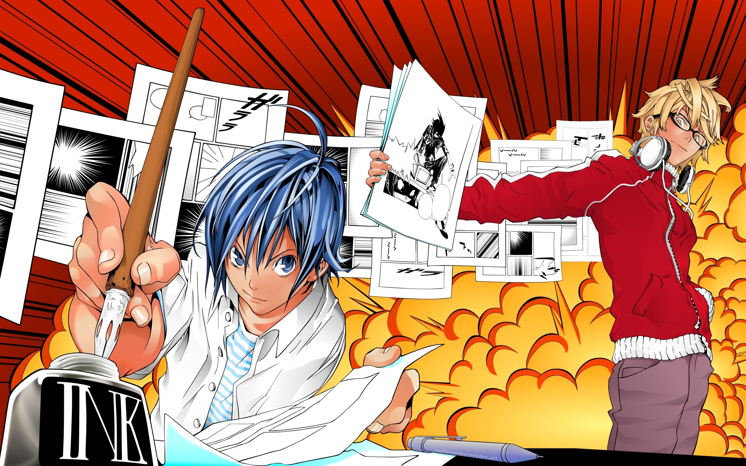 2560x1600 Bakuman mashiro moritaka takagi akito wallpaperx1600, Desktop