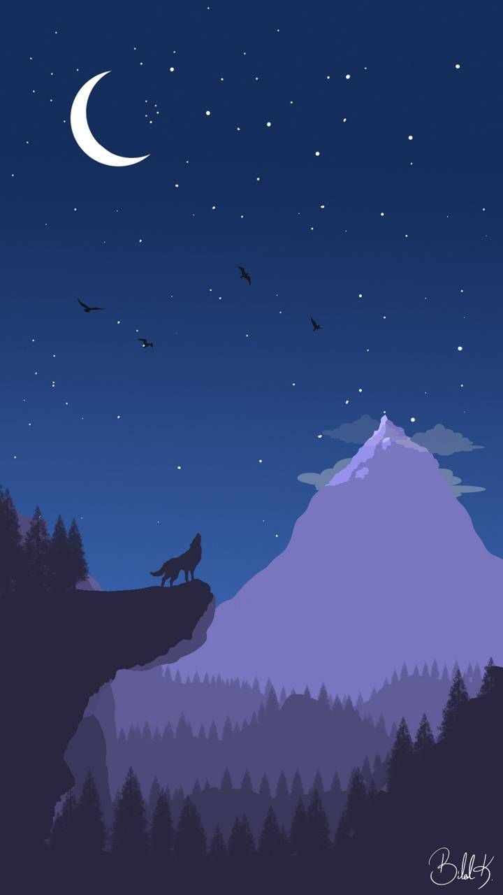 720x1280 minimal wolf wallpaper, Phone