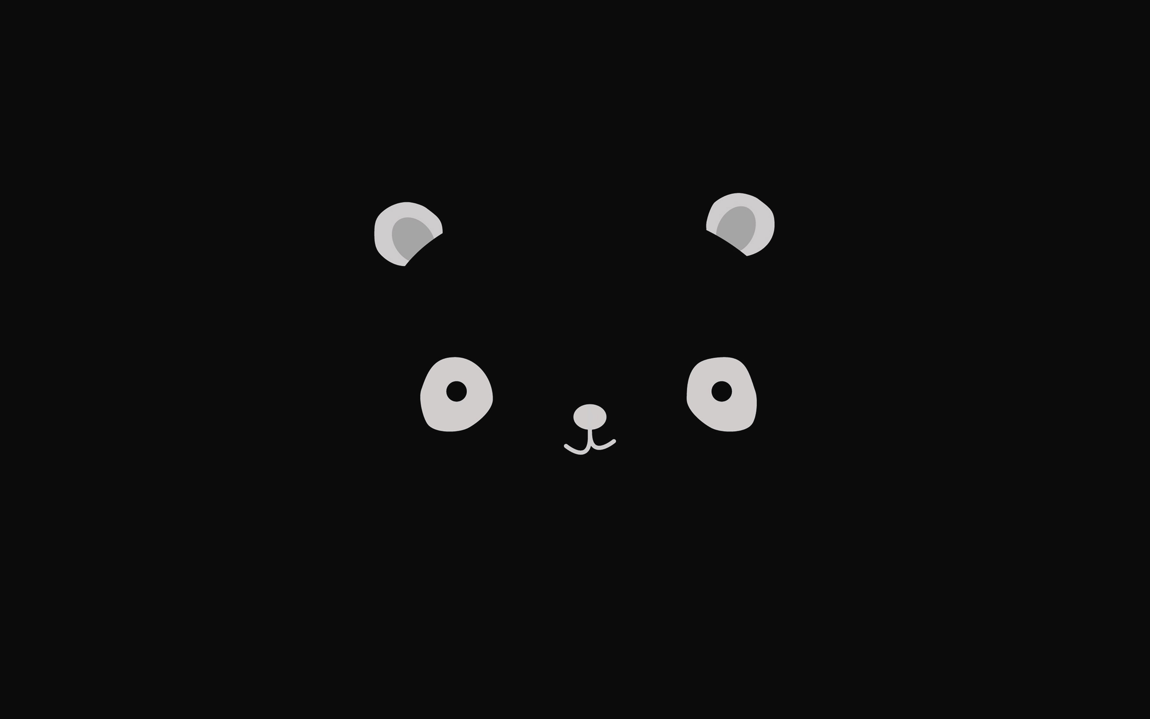 3840x2400 wallpaper for desktop, laptop. cute minimal panda dark illust art, Desktop