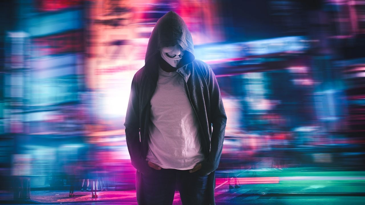 1280x720 Anonymous 4K Wallpaper, Neon, City lights, Urban, Light trails, 5K, Photography, Desktop