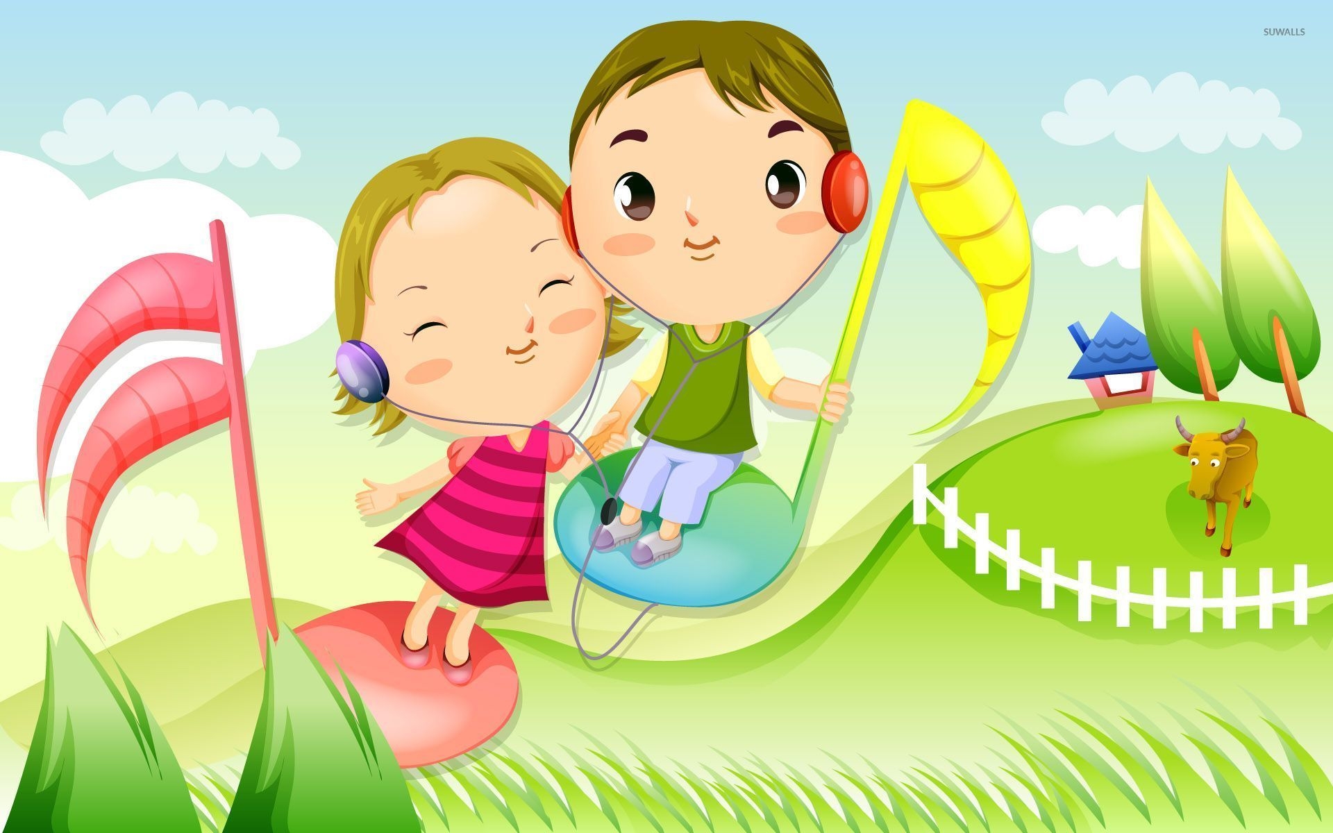 1920x1200 Cute couple listening to music wallpaper wallpaper, Desktop