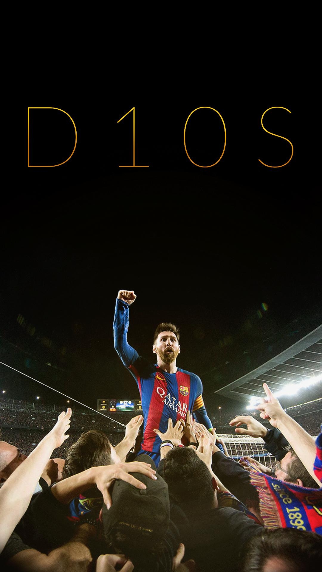 1080x1920 Lionel Messi Celebrates With The Fans After FC Barcelona Complete The Greatest Comeback In History To Win 6 1 At The Camp Nou And 6 5 On Aggregate Over Paris Saint Germain: Soccerbanners, Phone