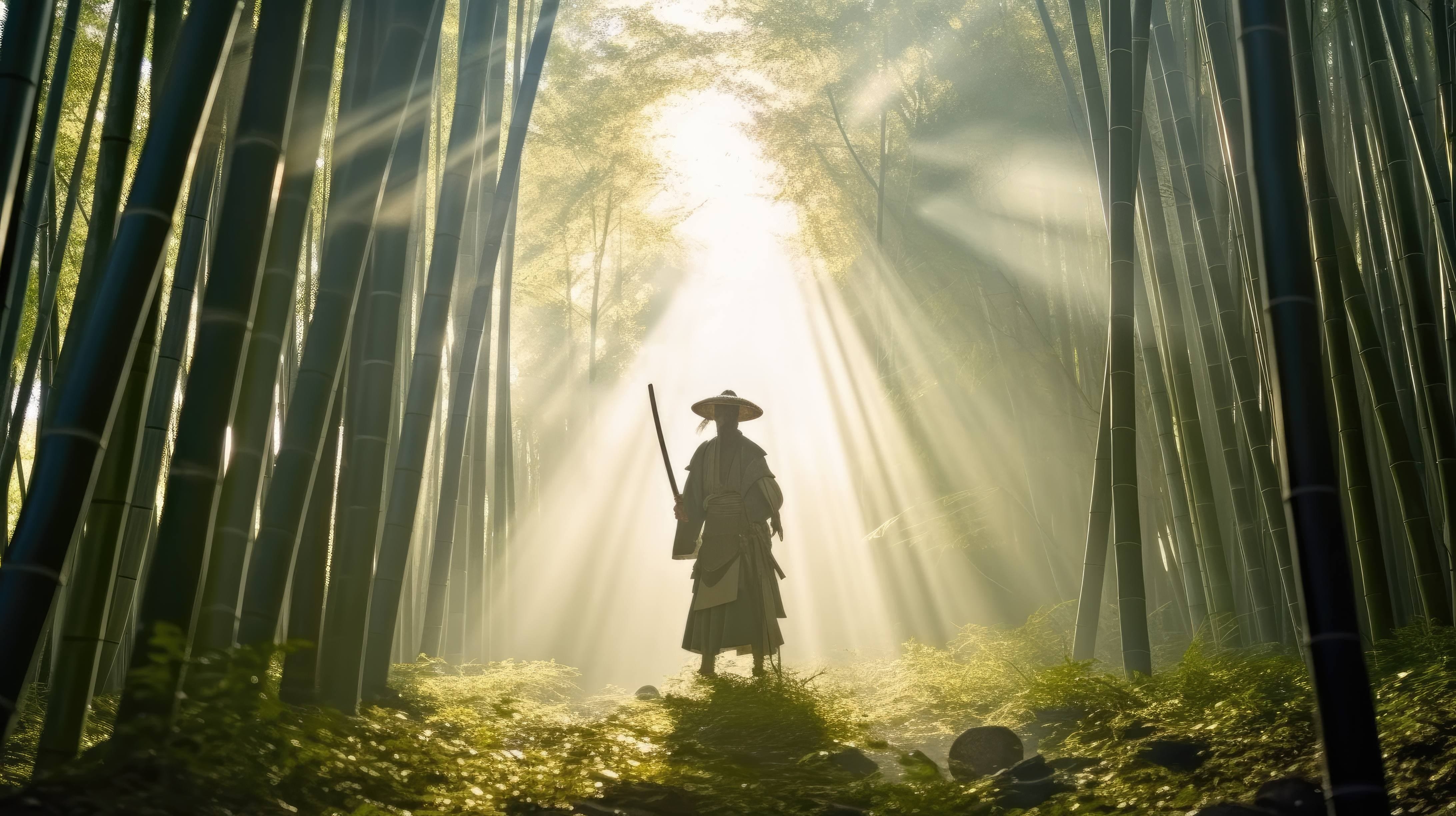 4370x2450 4K ultra HD wallpaper of a lone samurai, Desktop