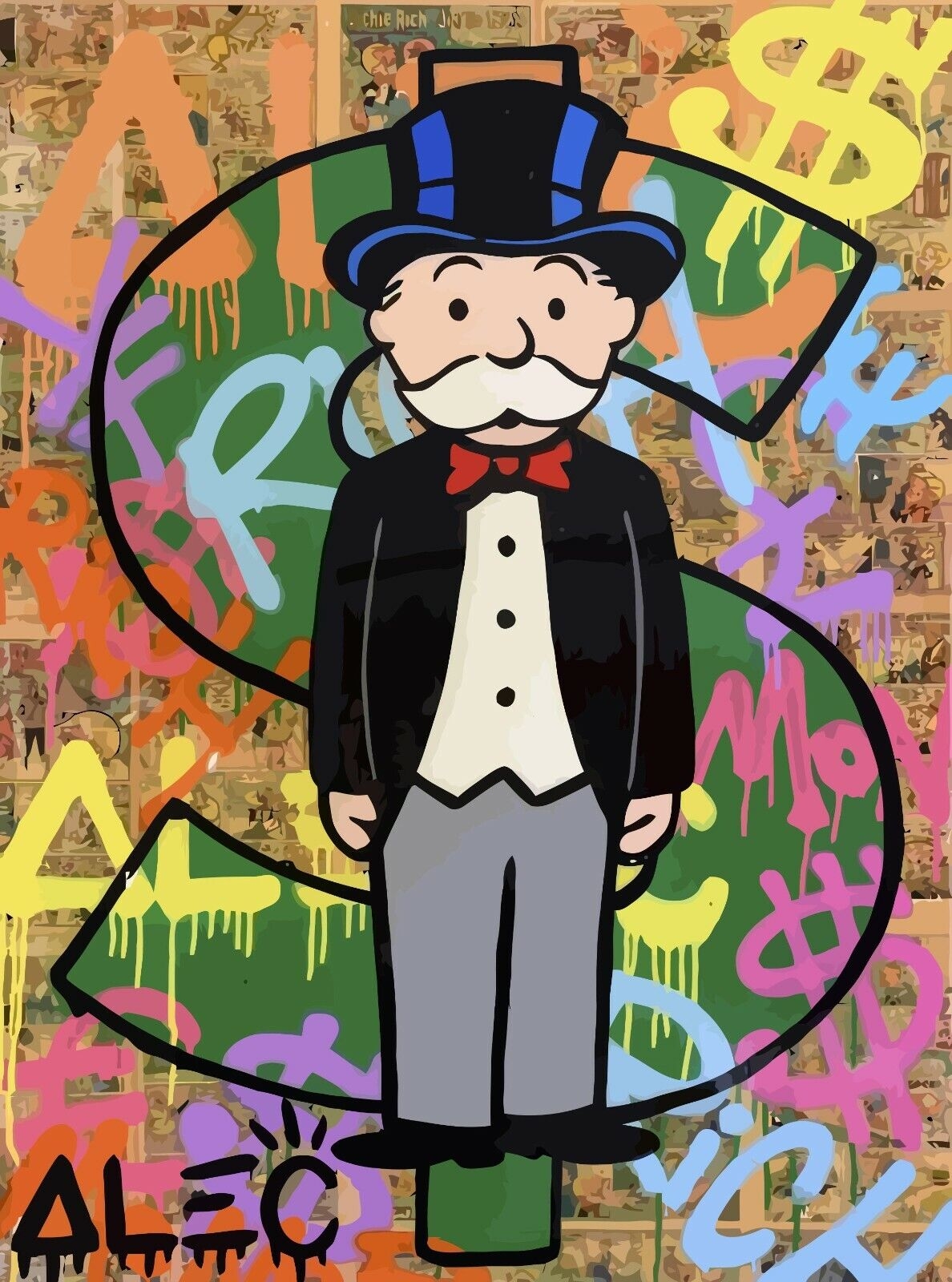 1190x1600 Monopoly Man Money Custom Graffiti Art, Phone