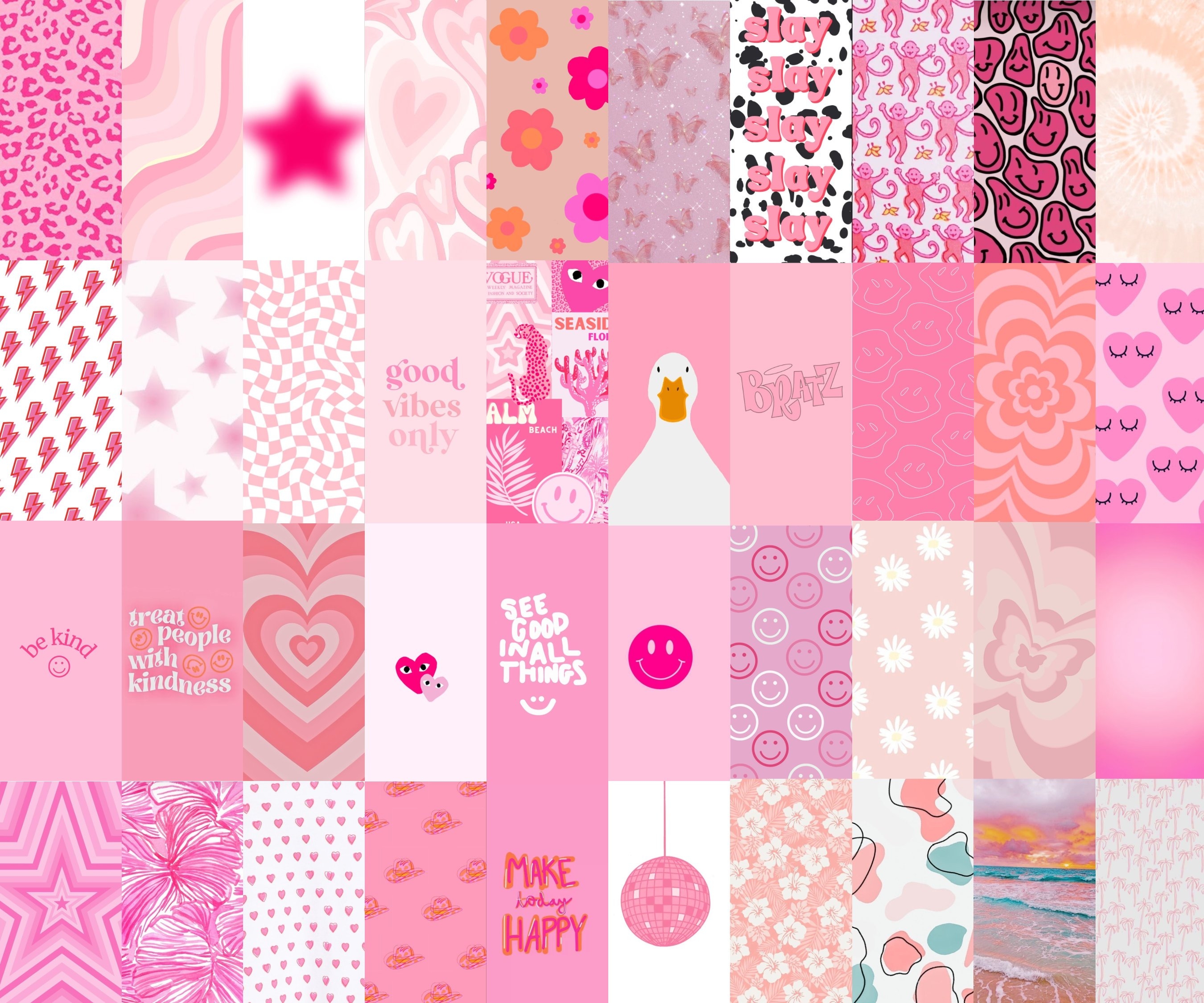 2700x2250 98pcs Pink Preppy Collage Kit, Desktop