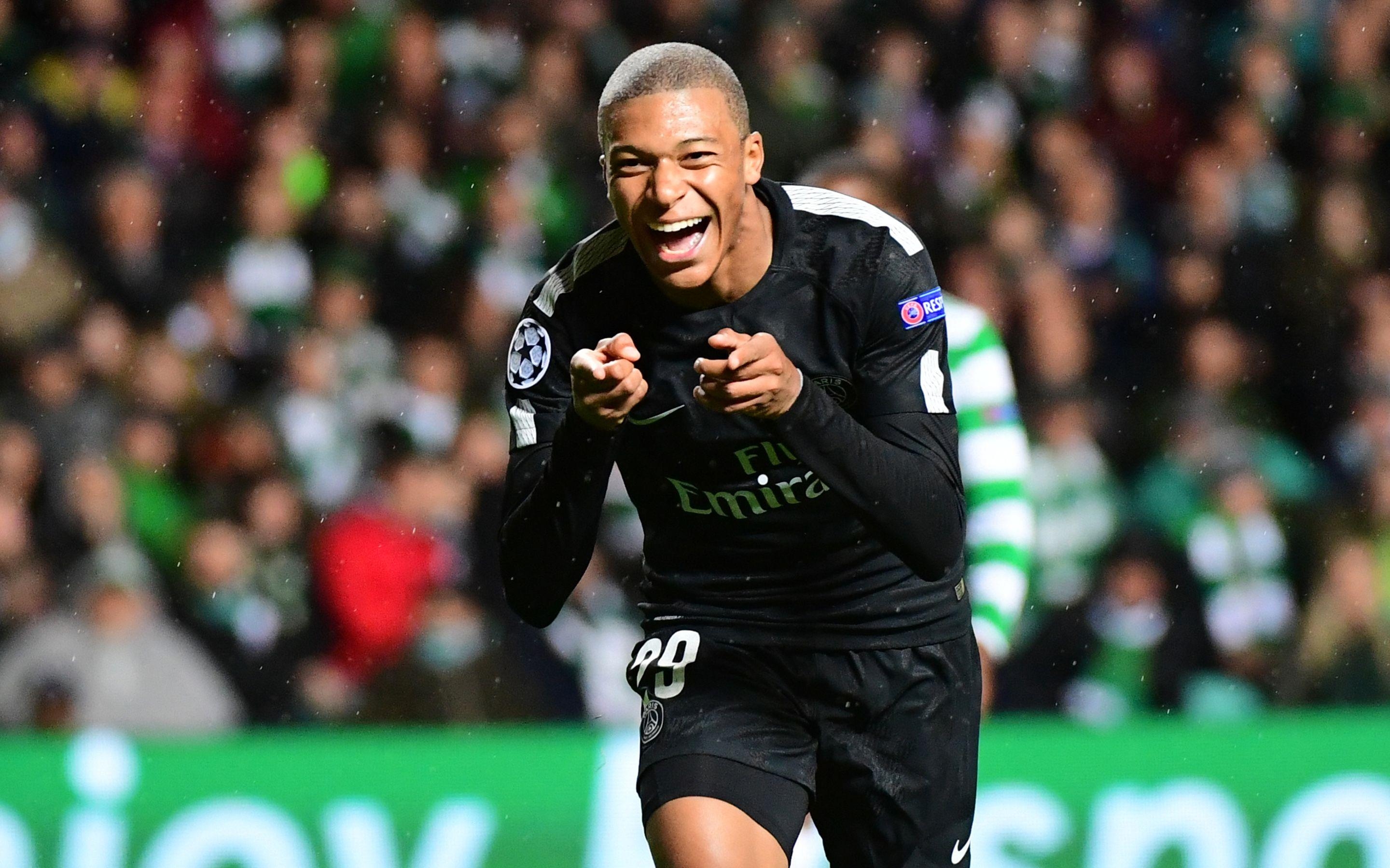 2880x1800 Download wallpaper Kylian Mbappe, goal, PSG, soccer, football, Desktop