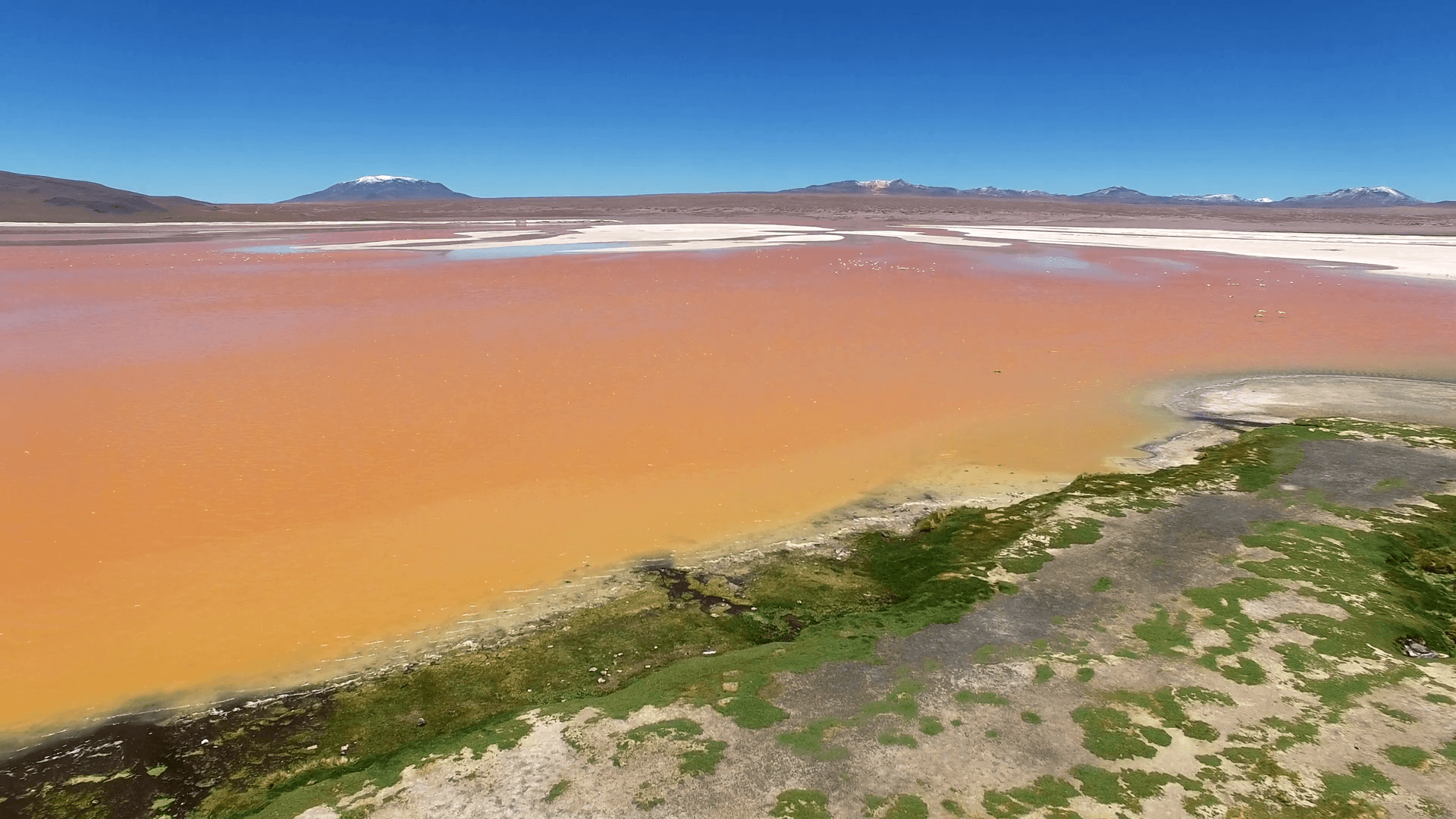 1920x1080 Aerial view of Laguna Colorada (red water lake), Atacama desert, Desktop