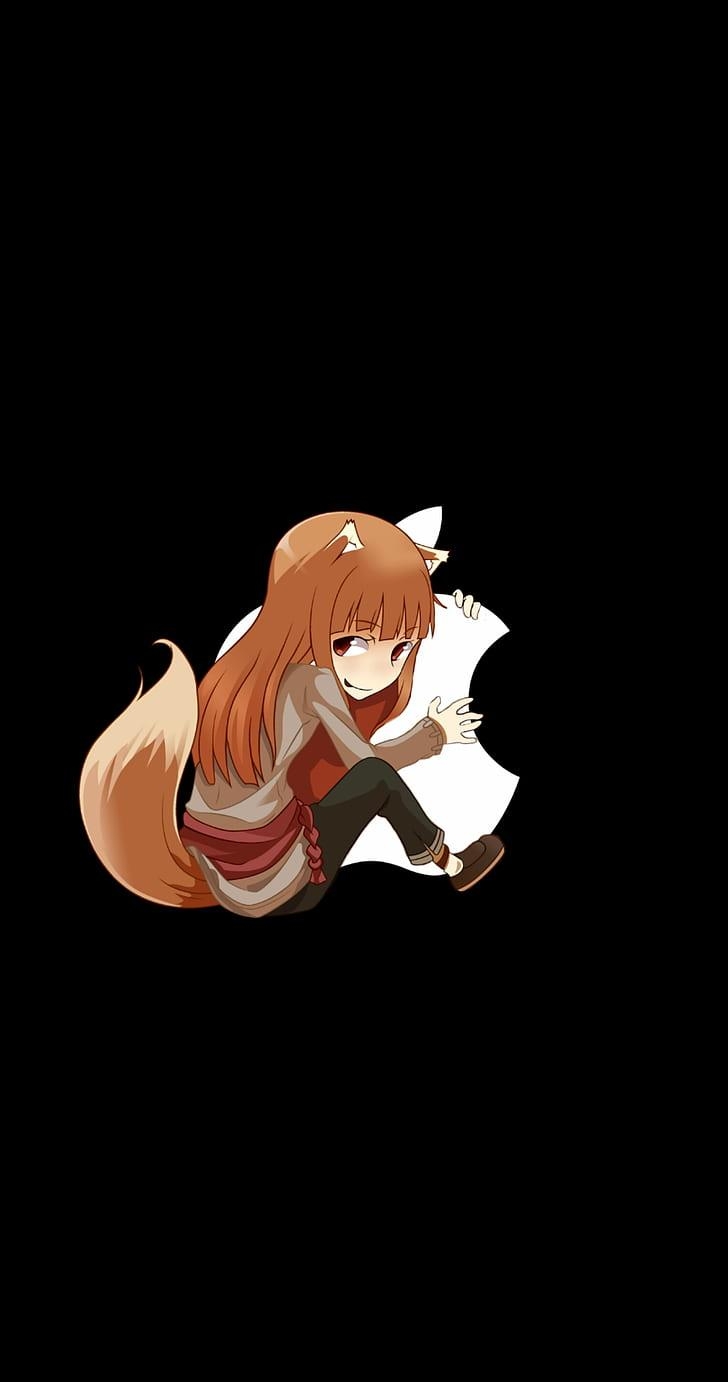730x1390 HD wallpaper: anime girls, amoled, Spice and Wolf, Apple Inc., Holo, Phone