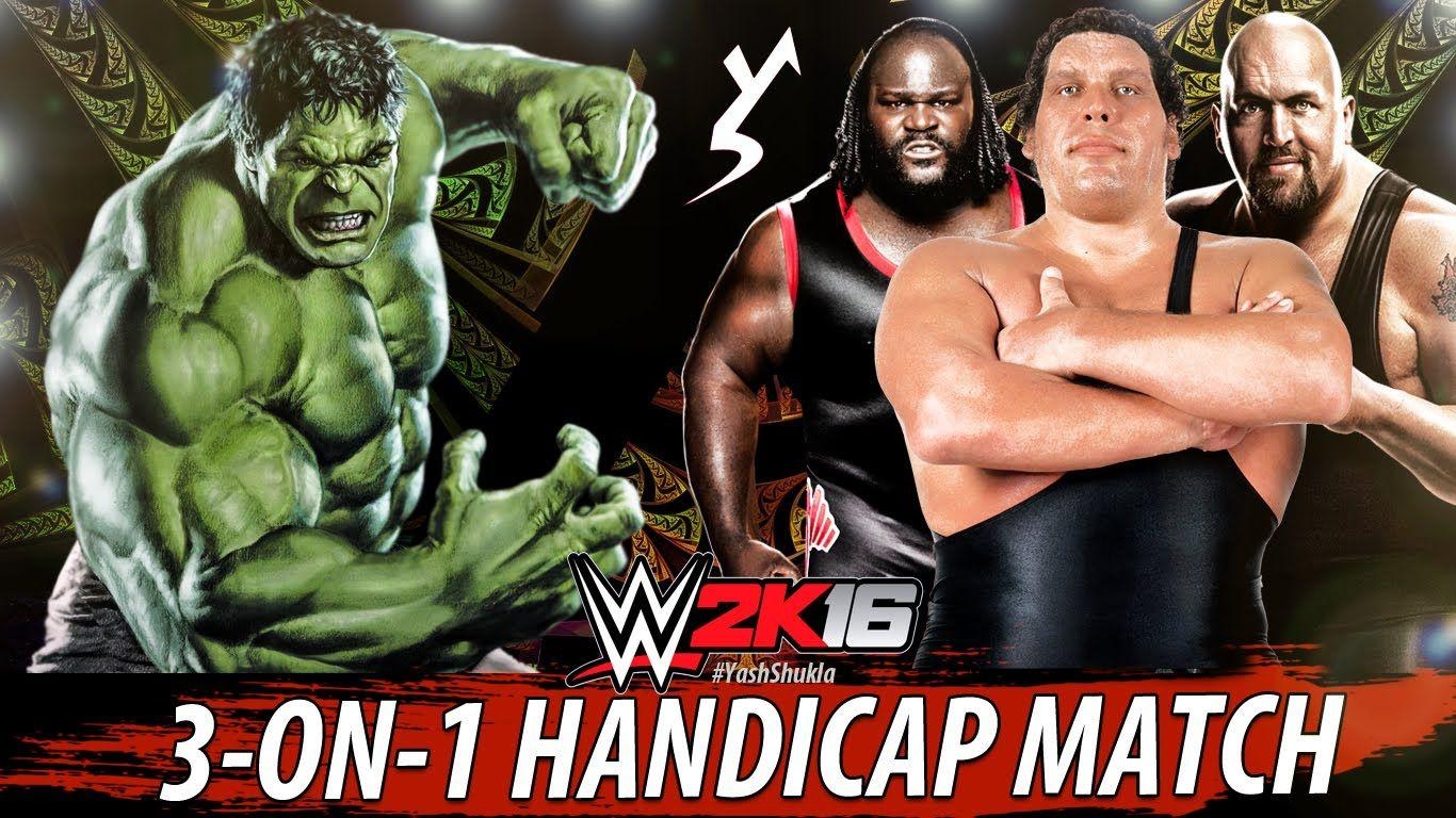 1370x770 WWE 2K16 MATCH. Hulk vs Big Show. Mark Henry. Andre, Desktop