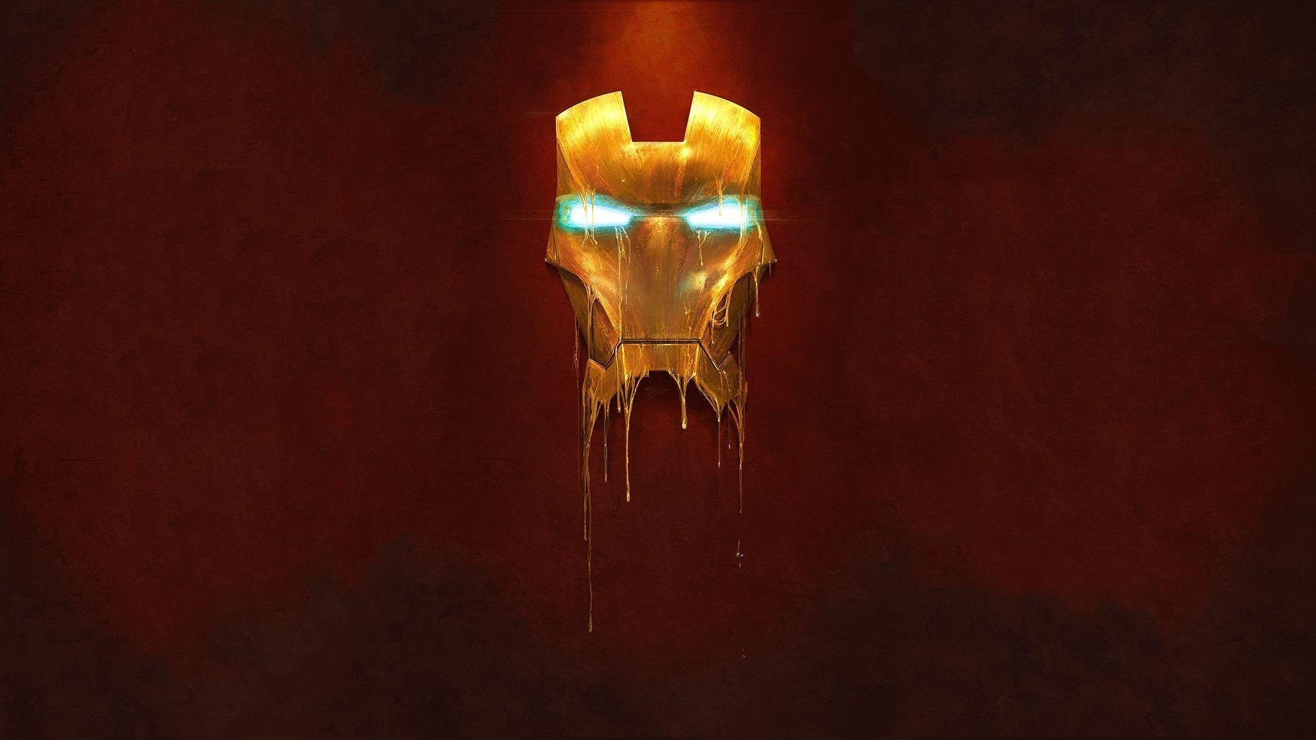 1920x1080 Iron Man Mask Melting Red Desktop Wallpaper, Desktop