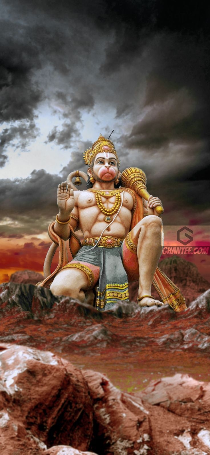 740x1600 Inspirational Hanuman Wallpaper for iPhone, Phone