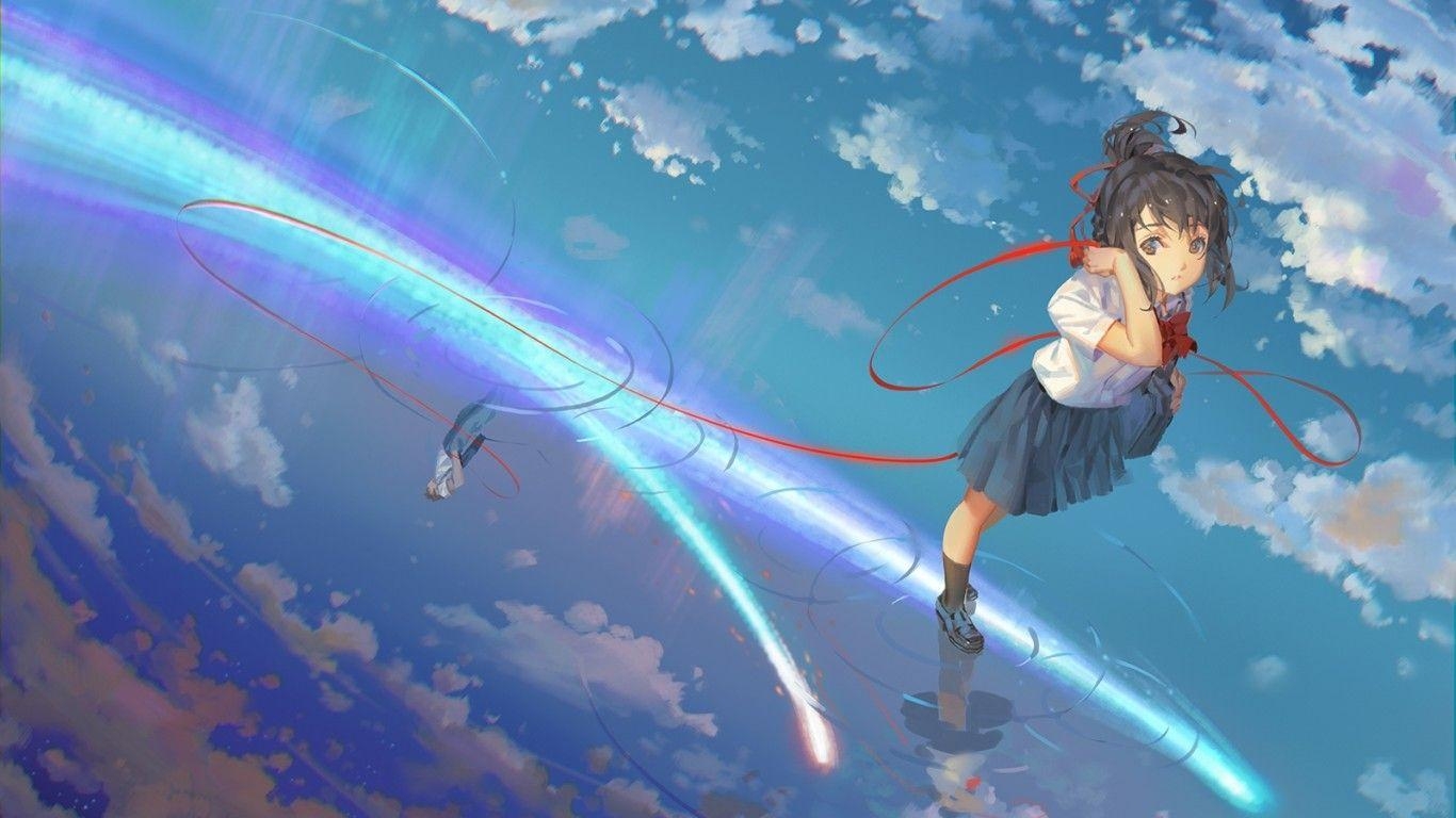 1370x770 Download  Your Name, Mitsuha Miyamizu, Taki Tachibana, Desktop