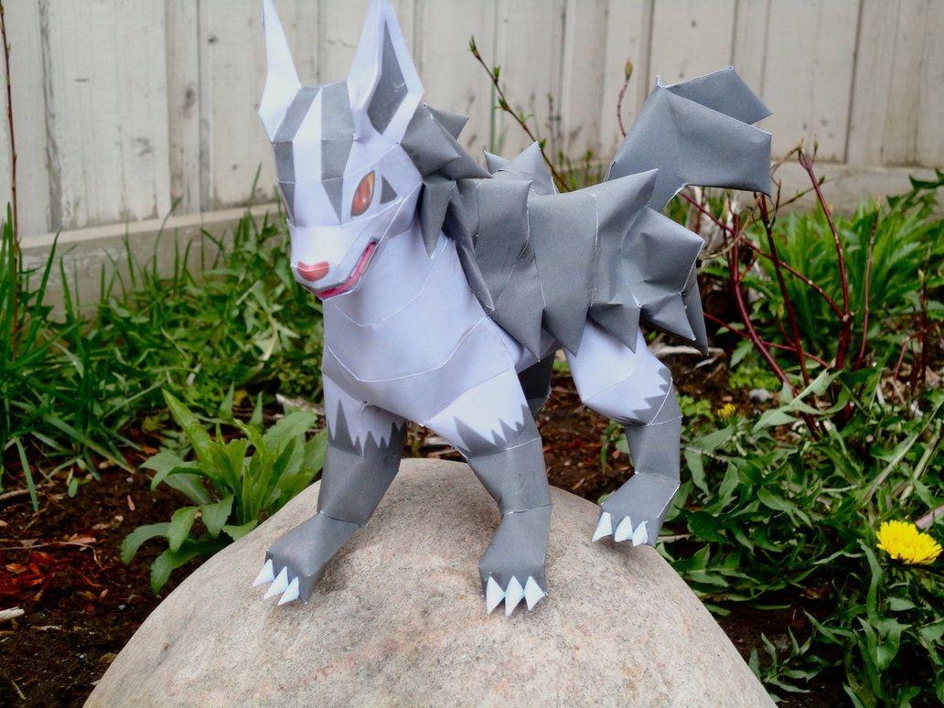 1040x780 Mightyena Papercraft, Desktop