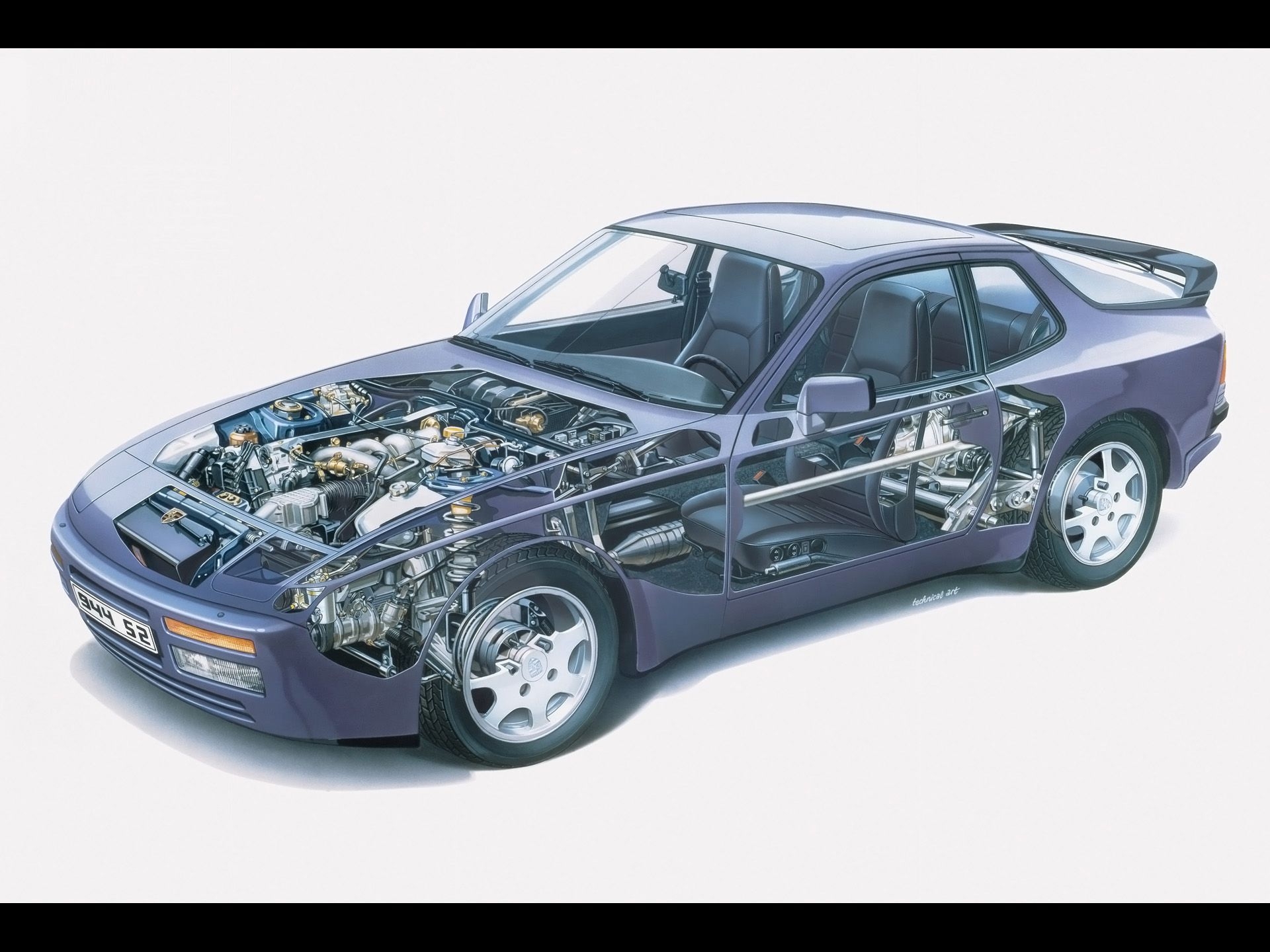 1920x1440 Porsche 944 Period Photo S2 Coupe Cutaway, Desktop