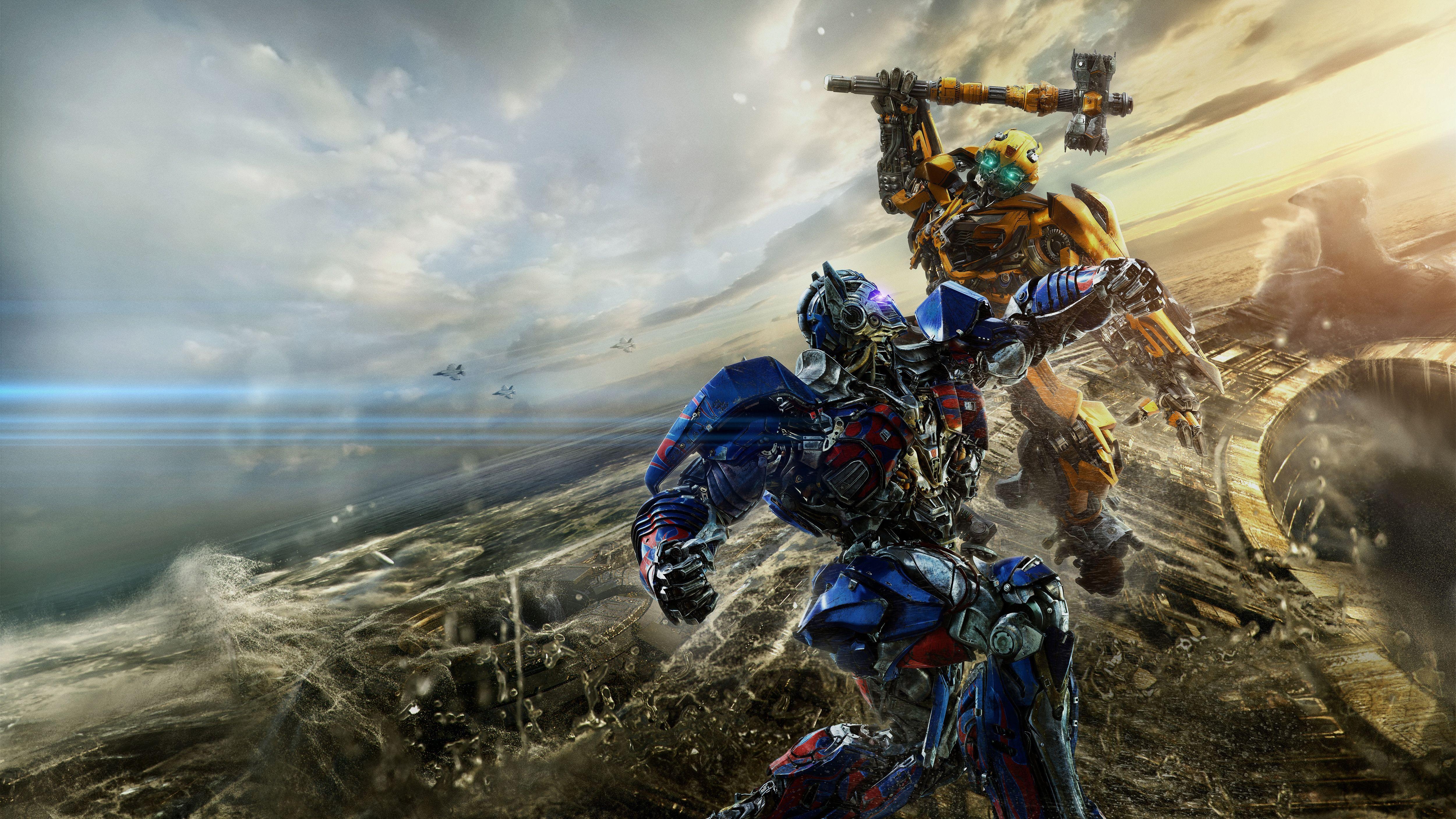 5000x2820 Wallpaper Transformers: The Last Knight, Bumblebee, Optimus Prime, Desktop