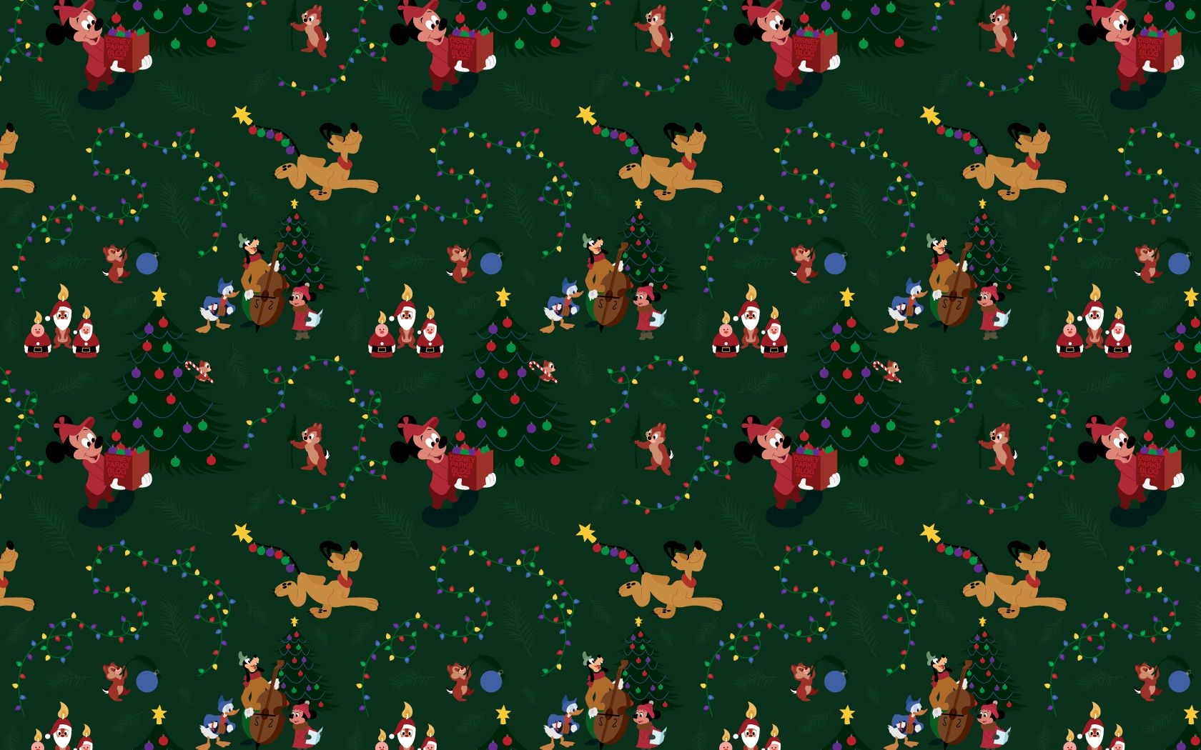 1680x1050 Mickey Mouse & Pluto Christmas Wallpaper, Desktop