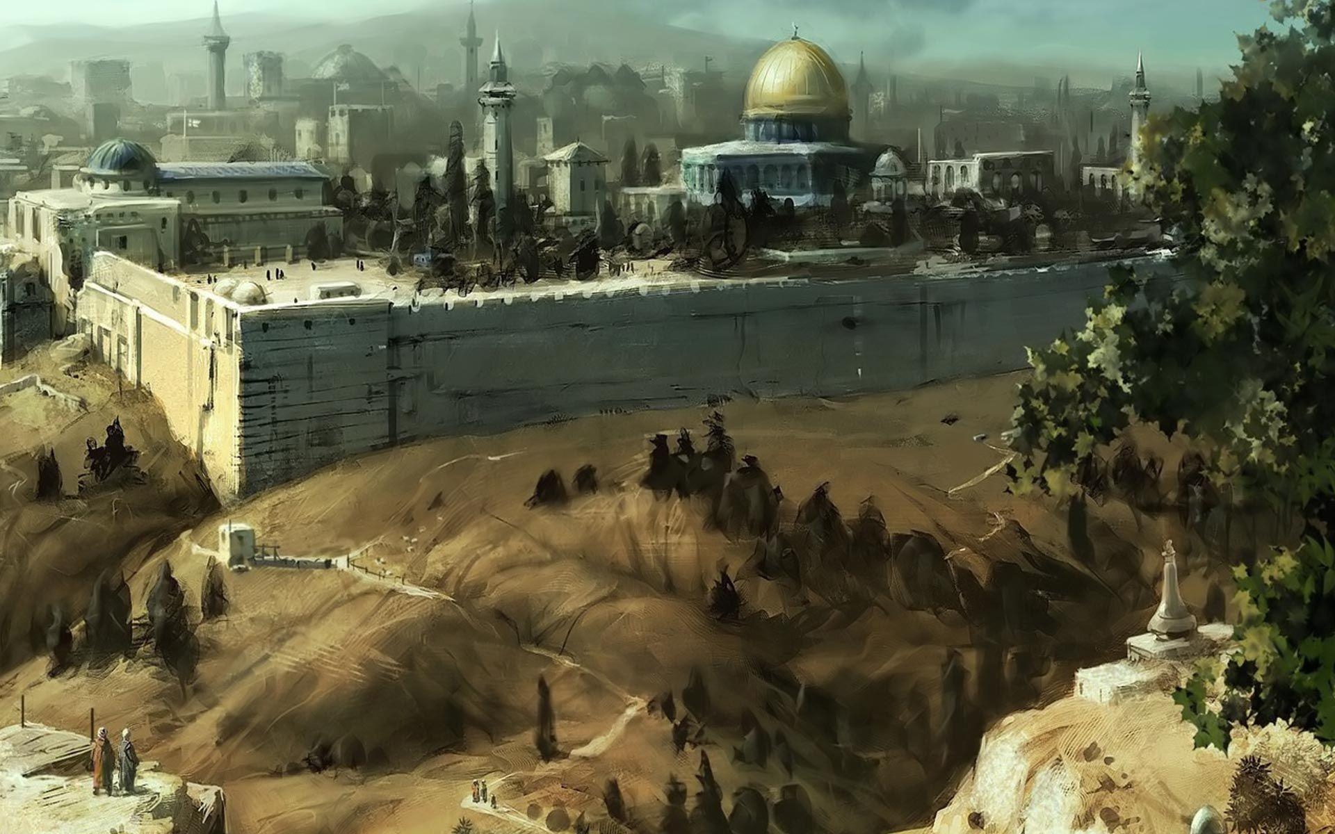 1920x1200 Awesome Jerusalem Oil Painting Picture of Art Wallpaper HD Desktop, Desktop