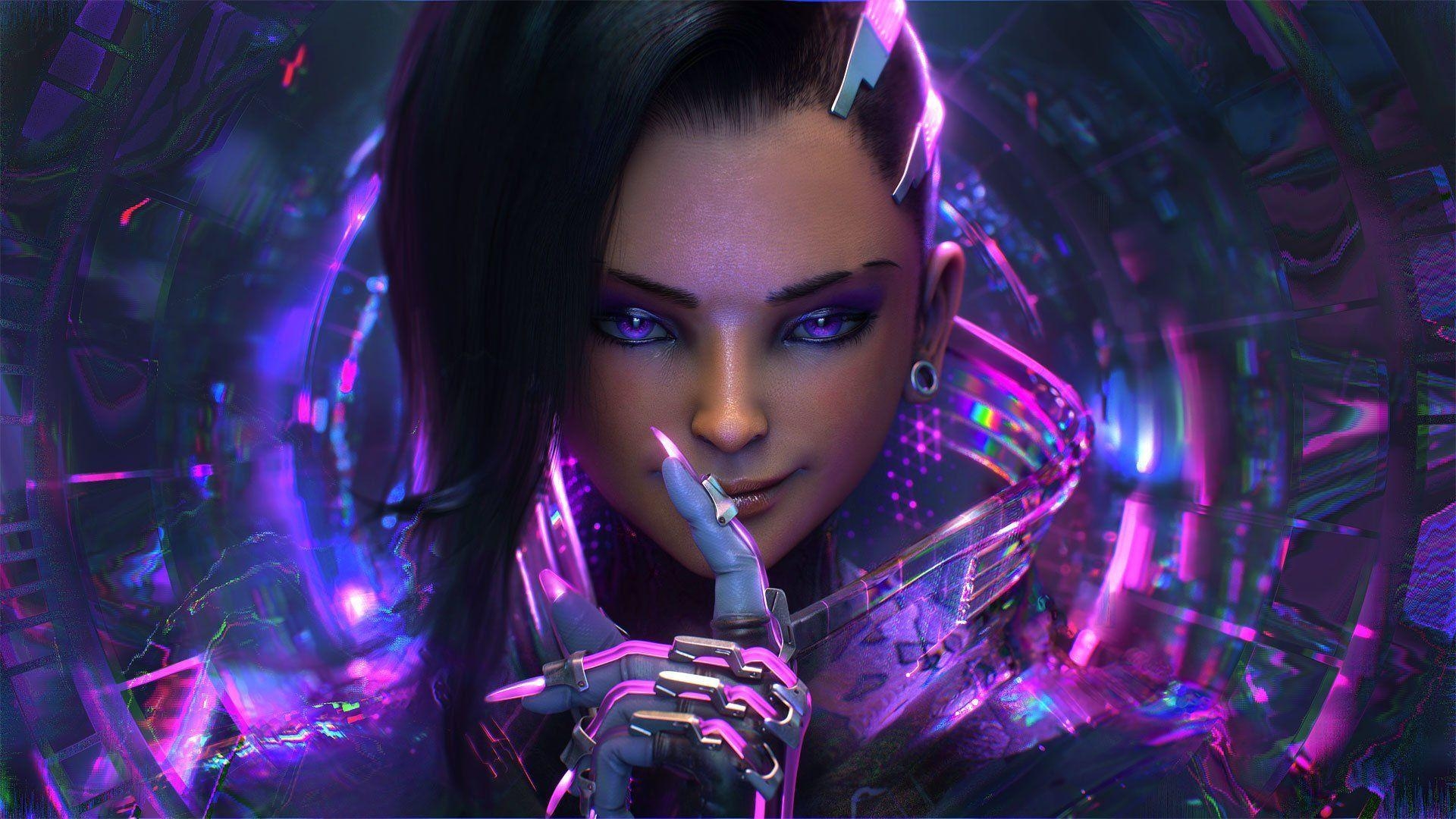 1920x1080 Sombra (Overwatch) HD Wallpaper, Desktop