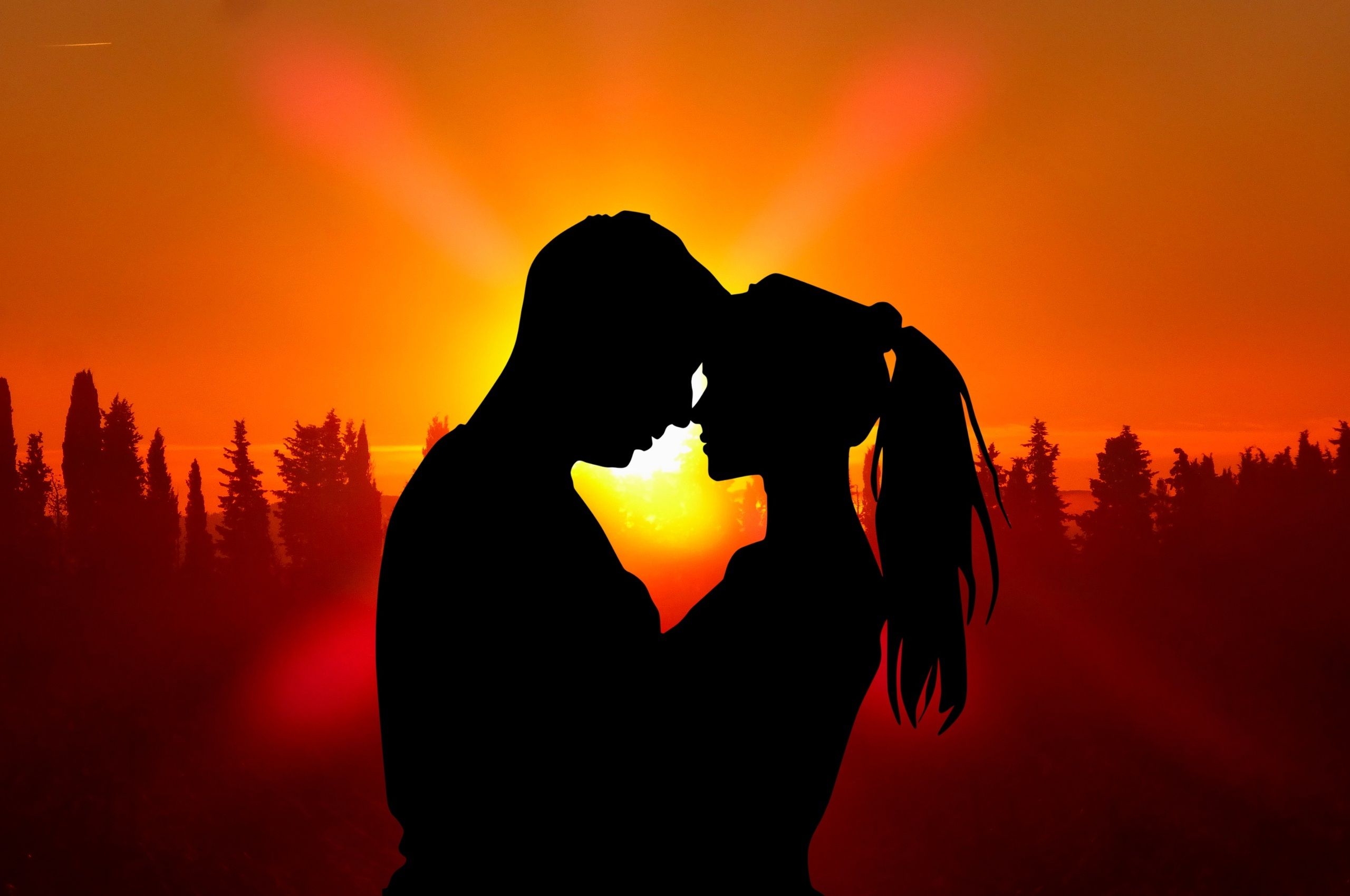 2560x1700 Couple Silhouette Wallpaper Free Couple Silhouette Background, Desktop