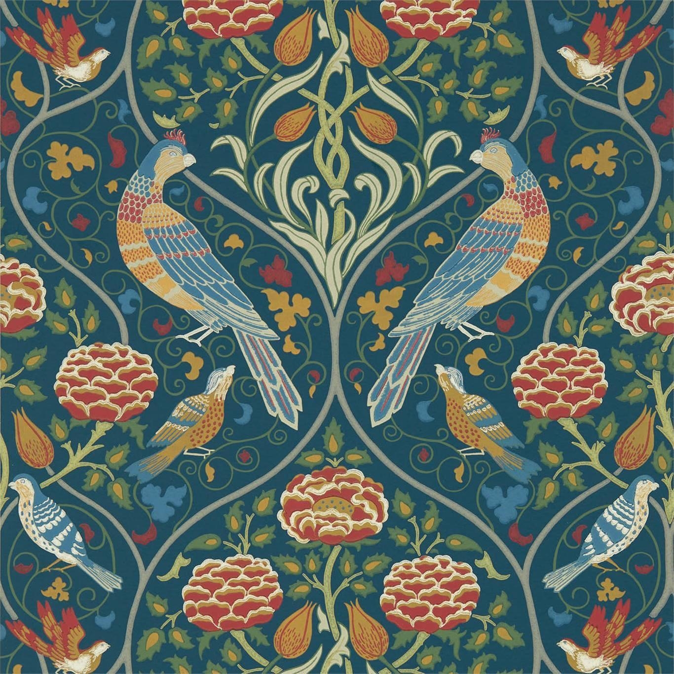 1370x1370 William Morris & Co Seasons by May 216686 Wallpaper. Indigo, Phone