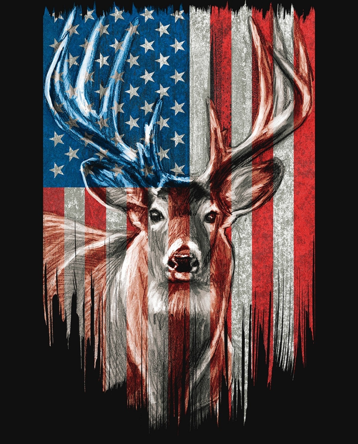 1210x1500 ML 3134 0C PATRIOTIC DEER American Flag Quilt Panel David, Phone