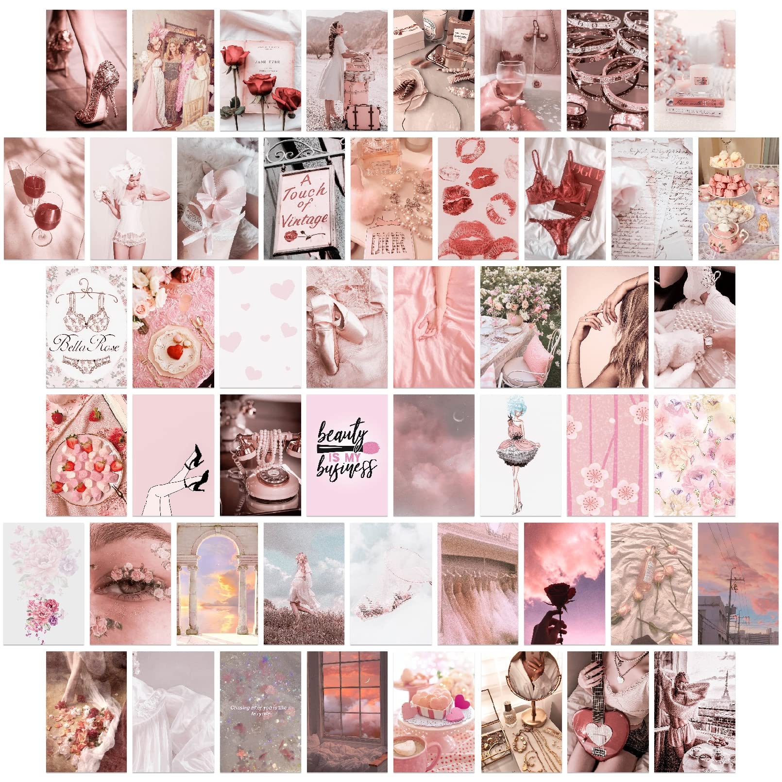 1610x1610 LOVEDMORE Coquette Room Decor for Aesthetic Wall Collage Kit, 50 PCS 4x6 inch, Pink Aesthetic Room Decor for Teen Boys Girls, Vintage Wall Art Prints for Dorm, Coquette Posters for Bedroom, Phone