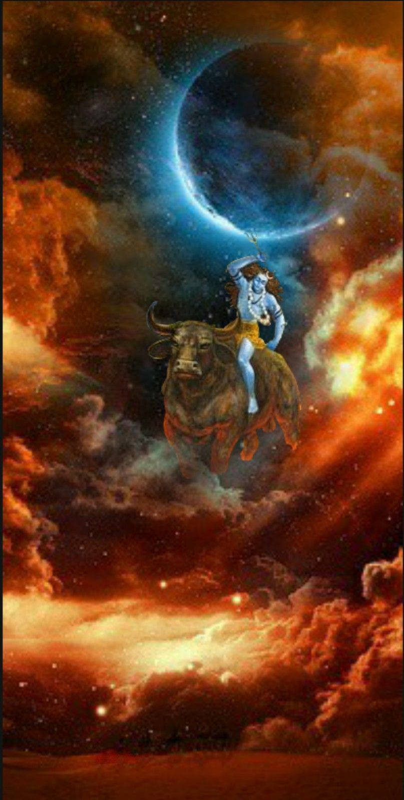 810x1600 Download Lord Shiva Angry Brown Sky, Phone