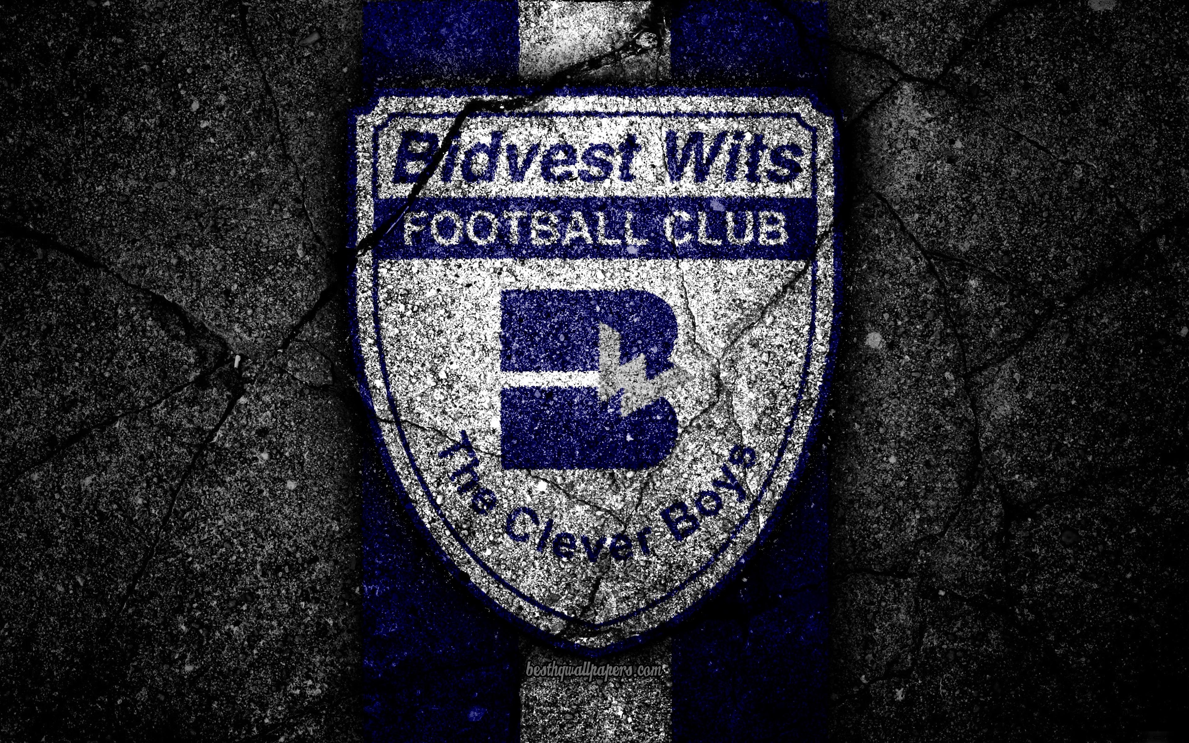 3840x2400 Download wallpaper Bidvest Wits FC, 4k, emblem, South African, Desktop