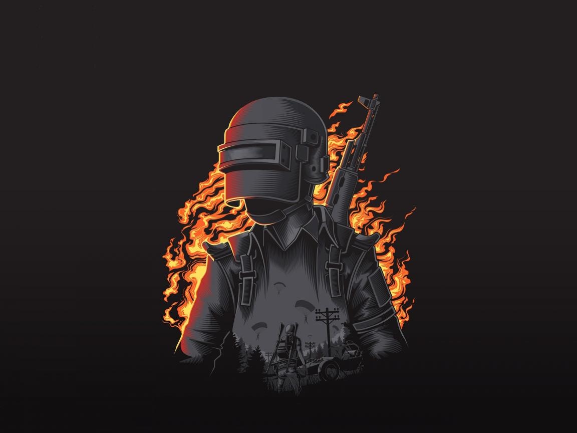 1160x870 Download  wallpaper pubg, illustration, minimal art, Desktop