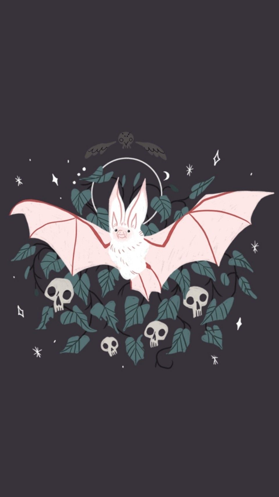 960x1710 Creepy Bat Wallpaper for Halloween, Phone