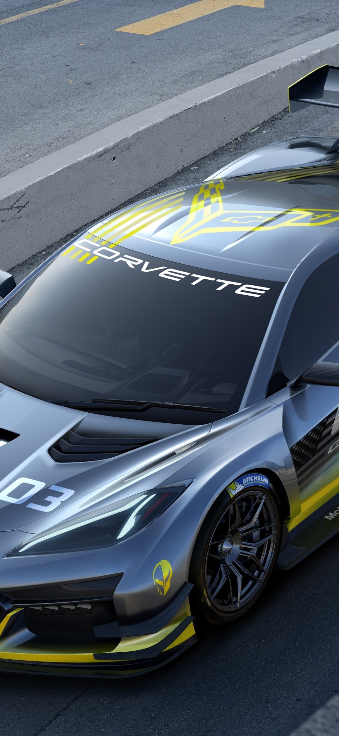 1080x2340 Chevrolet Corvette Z06 GT3 R Wallpaper 4K, Race cars, 5K, Phone