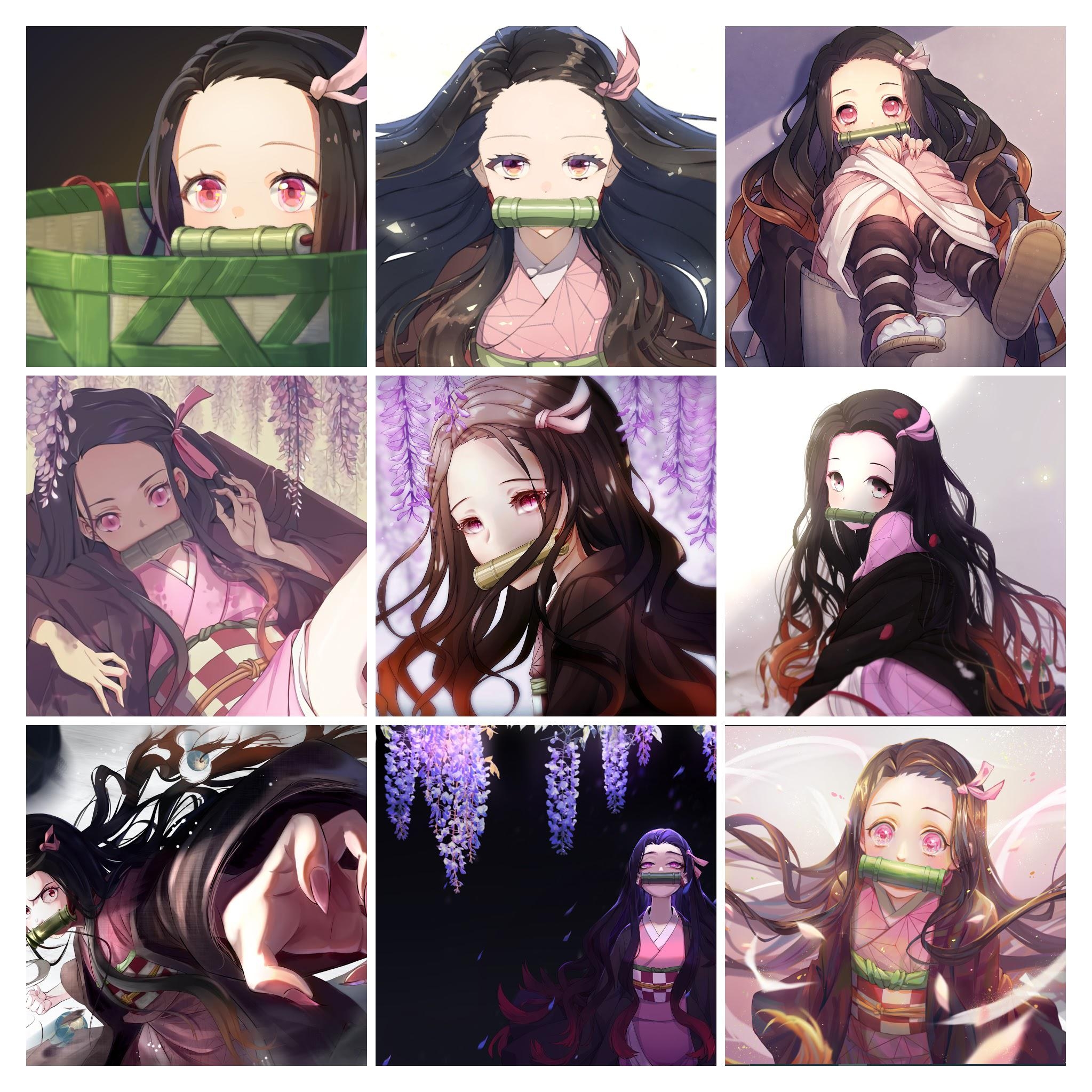 2050x2050 nezuko collage, Phone