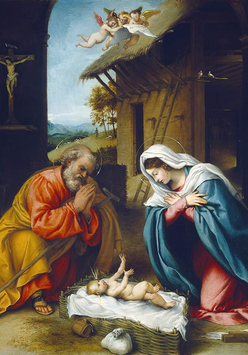 1060x1500 Holy Family portrait Nativity Scene Christmas, Phone