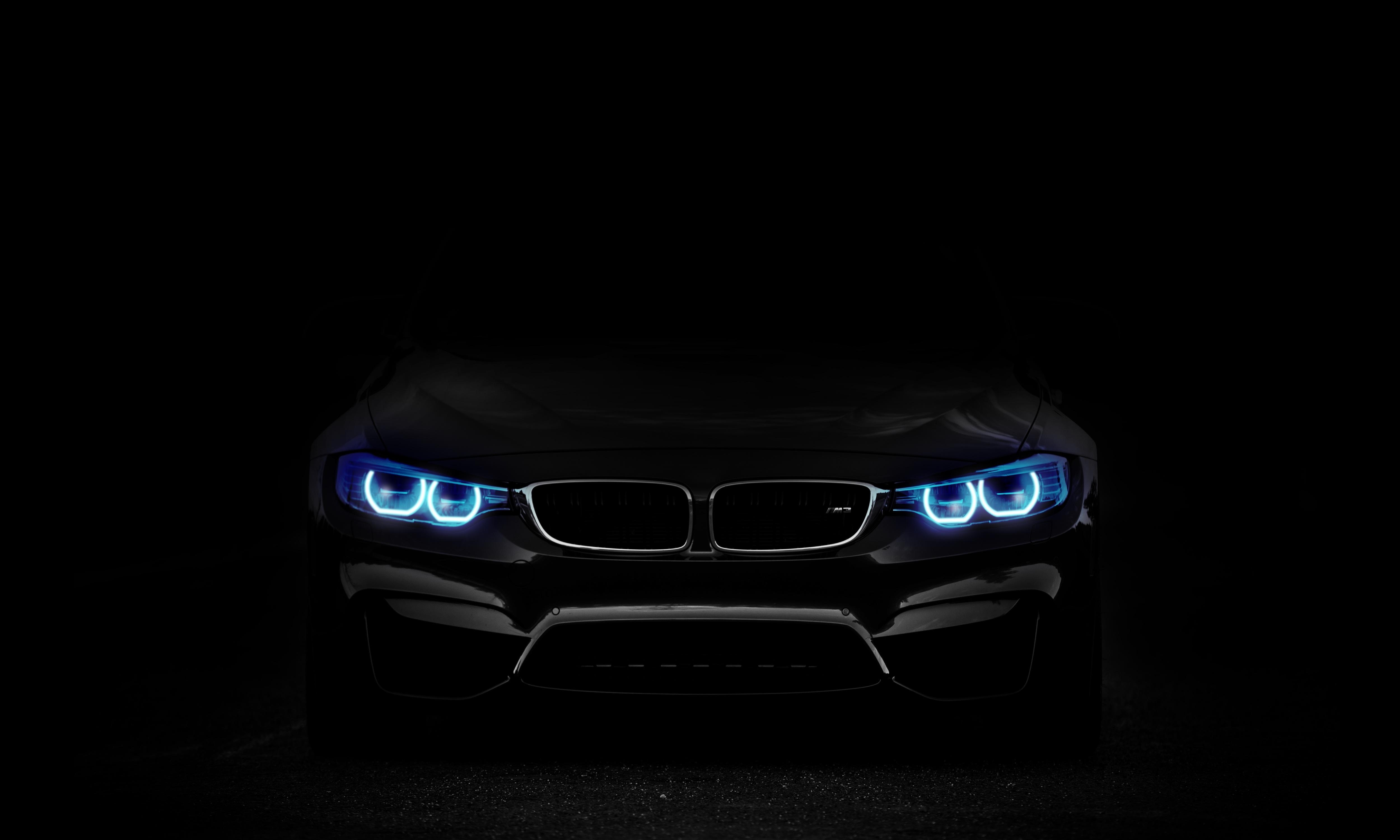 5000x3000 wallpaper bmw, headlights, lights, car, dark HD, Widescreen, High, Desktop