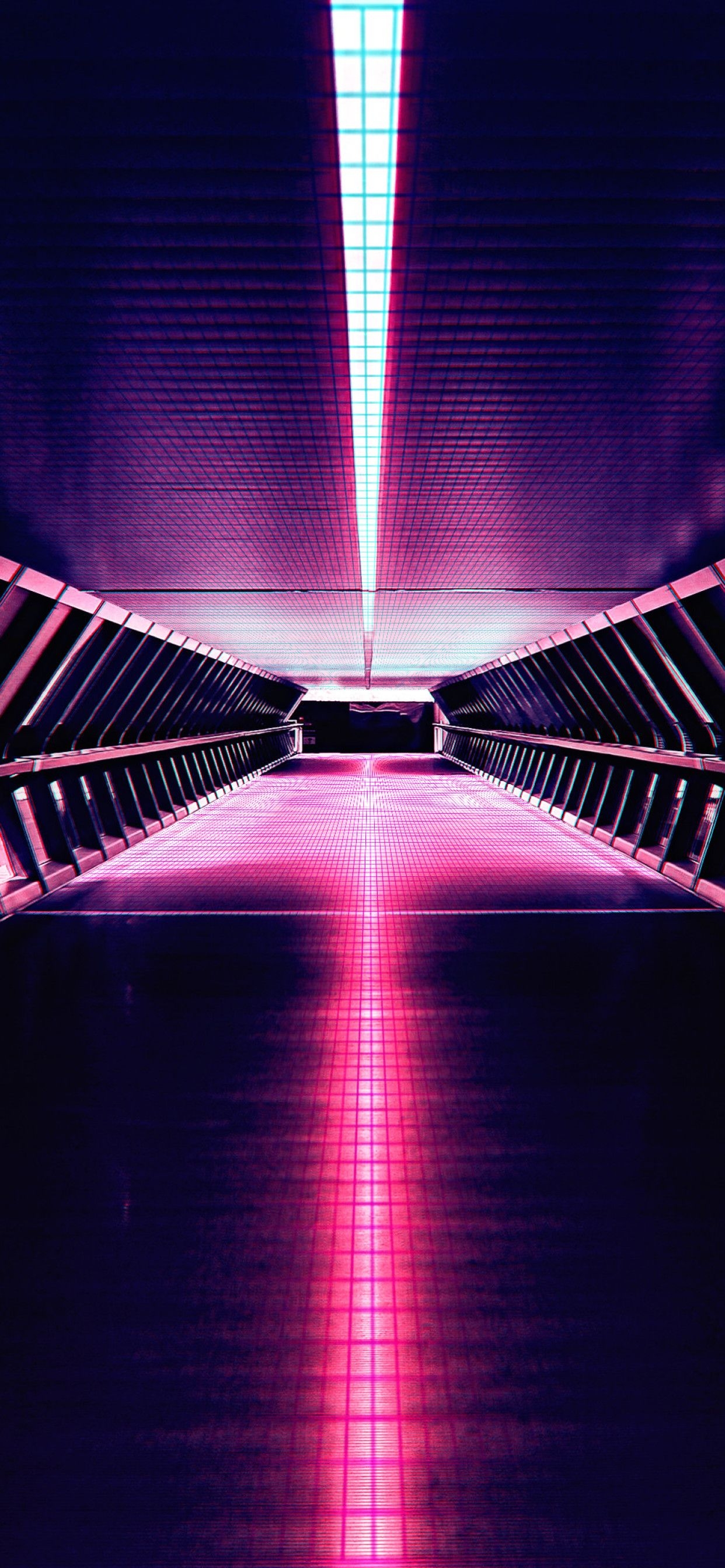 1250x2690 Synthwave Aesthetic Corridor 4k iPhone XS MAX HD 4k, Phone